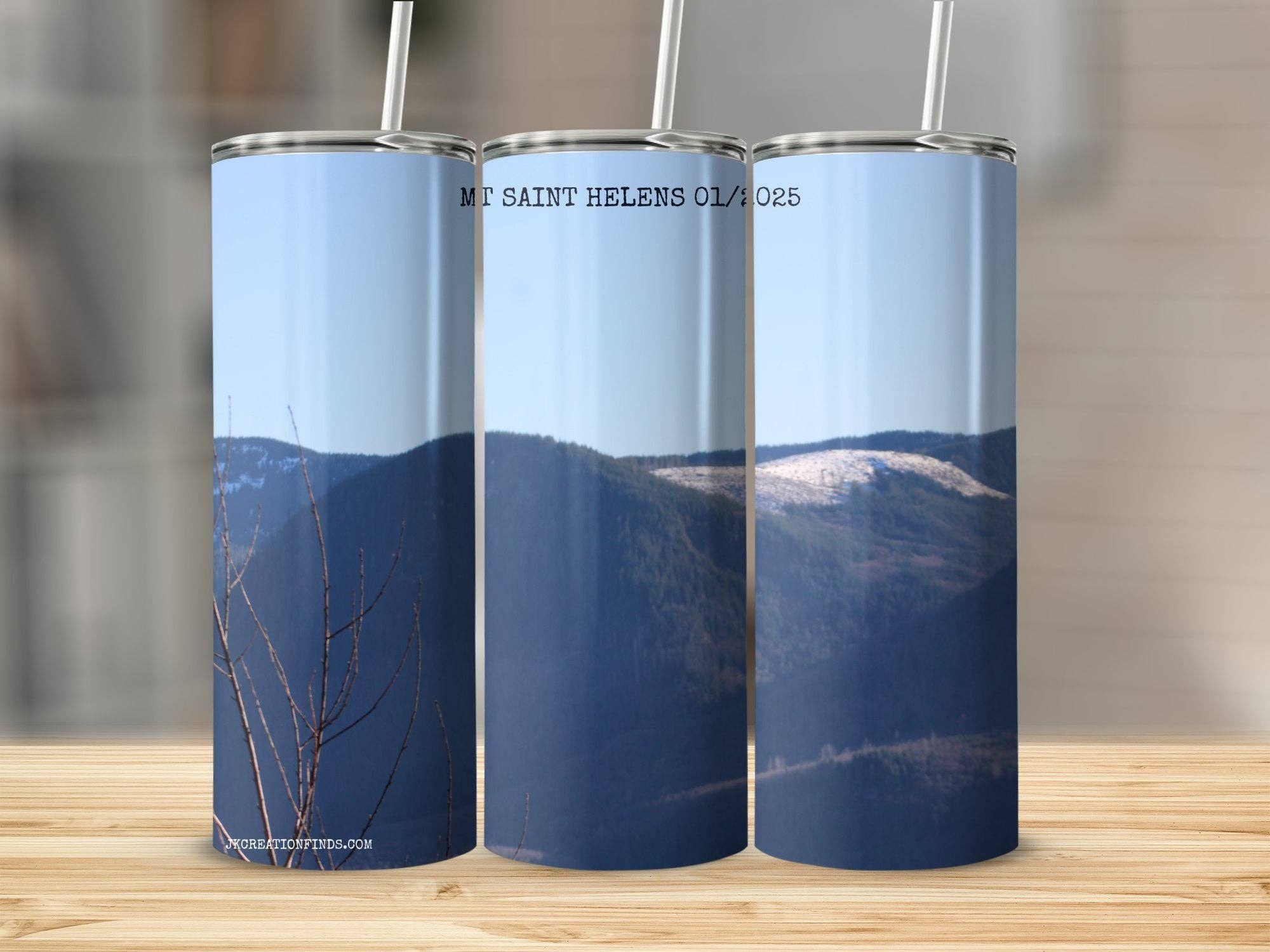 Personalized Mountain Travel Tumbler, Mt Saint Helens Scenic Tumbler, Custom Adventure Gift, Stunning Nature View Tumbler, Unique Travel Mug