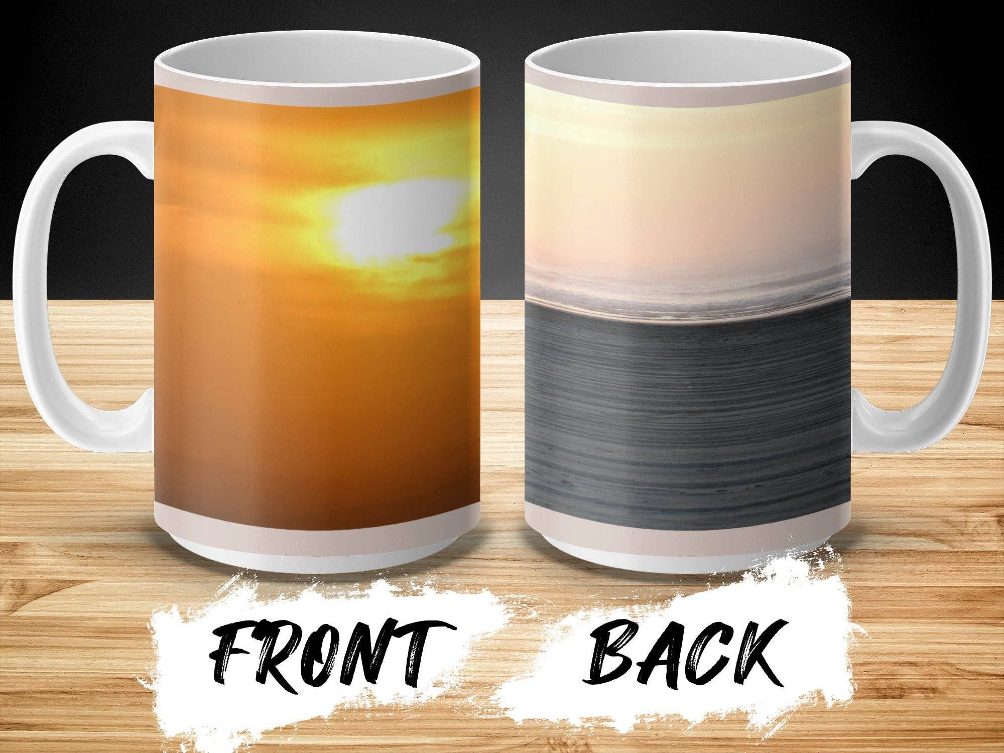 Stunning Beach Sunset Mug, Unique Ocean View Coffee Cup, Sunrise Art Mug, Coastal Scene Tea Mug, Perfect Seaside Gift, Nature Lover Mug