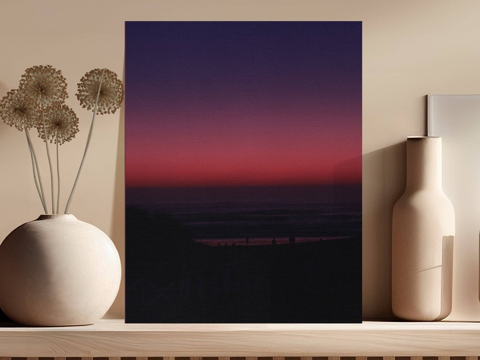 Sunset Canvas Print, Oregon Coast Wall Art, Lincoln City Photography, Beach Sunset Picture, Ocean View Home Decor