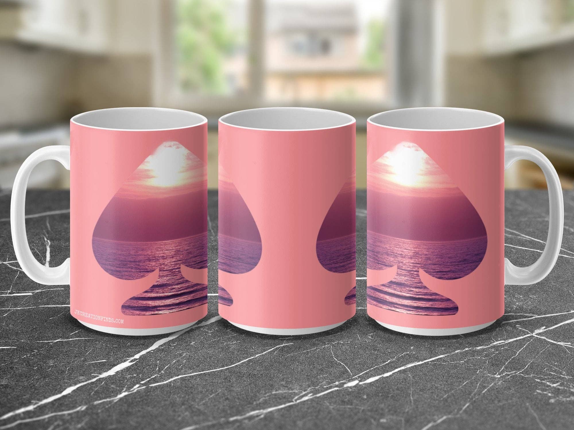 Sun Setting Over Ocean Mug, Unique Coffee Mug, Ocean Lovers Gift, Sunrise Sunset Mug, Aesthetic Mug, Customizable Mug