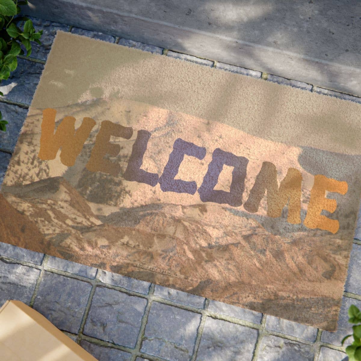 Welcome Doormat, Majestic Snowy Mountain Landscape Decor, Winter Outdoor Entryway Mat, Cozy Home Greeting, Unique Housewarming Gift