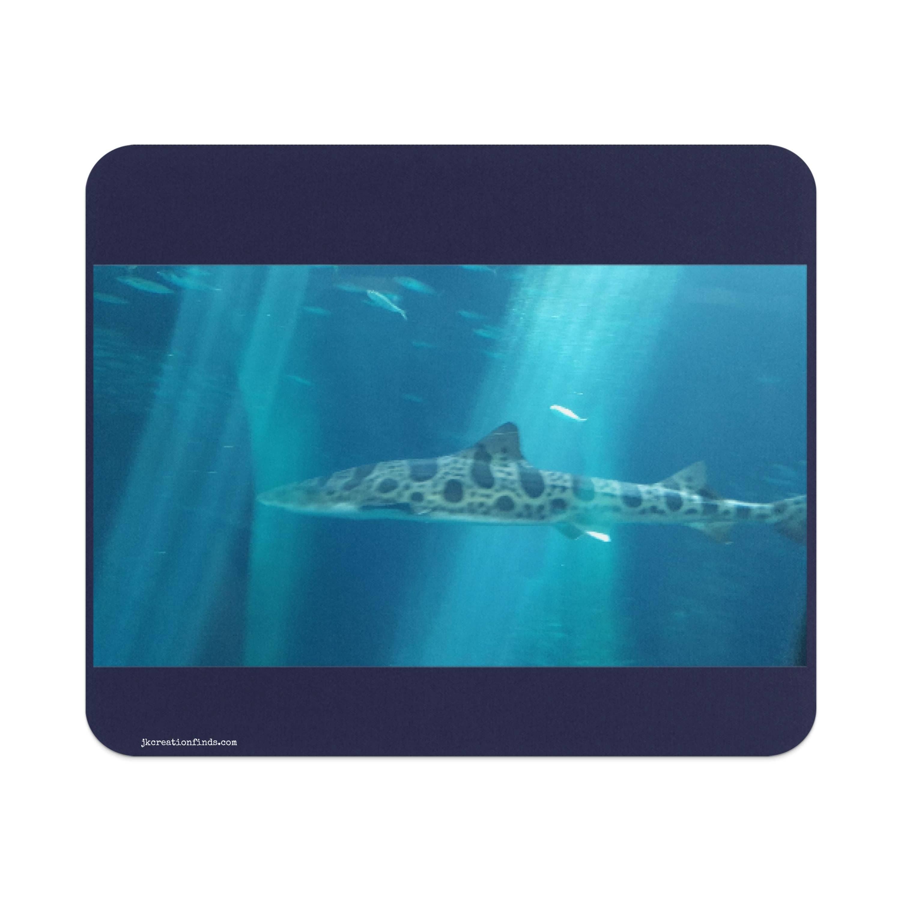 Shark Ocean Theme Rectangular Mouse Pad, Customizable Office Desk Accessory, Unique Gift for Shark Lovers, Personalized Mouse Pad