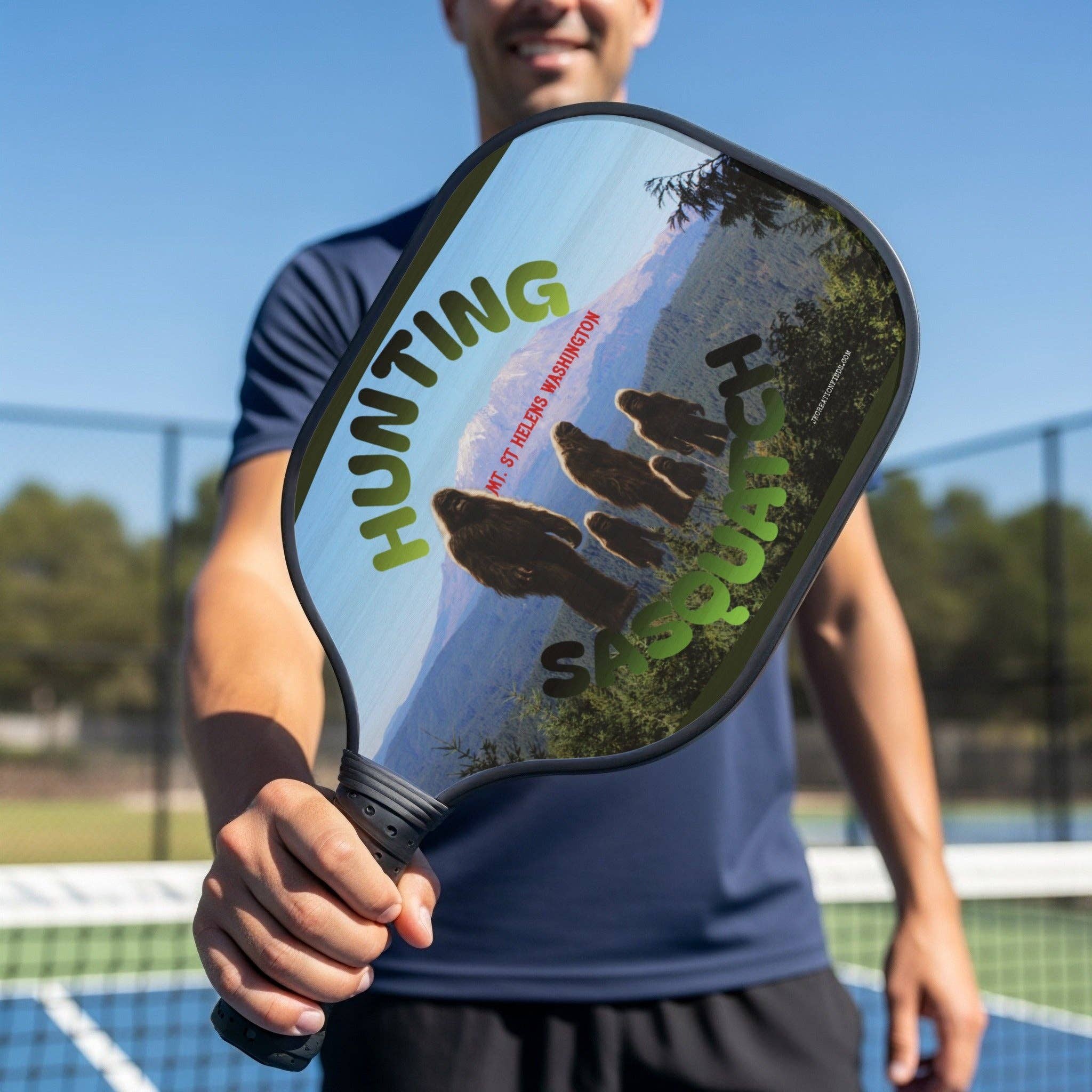 Sasquatch Pickleball Kit, Hunting Bigfoot Paddle, Mt St Helens Washington, Customizable Gift, Unique Pickleball Racket, Fun Outdoors