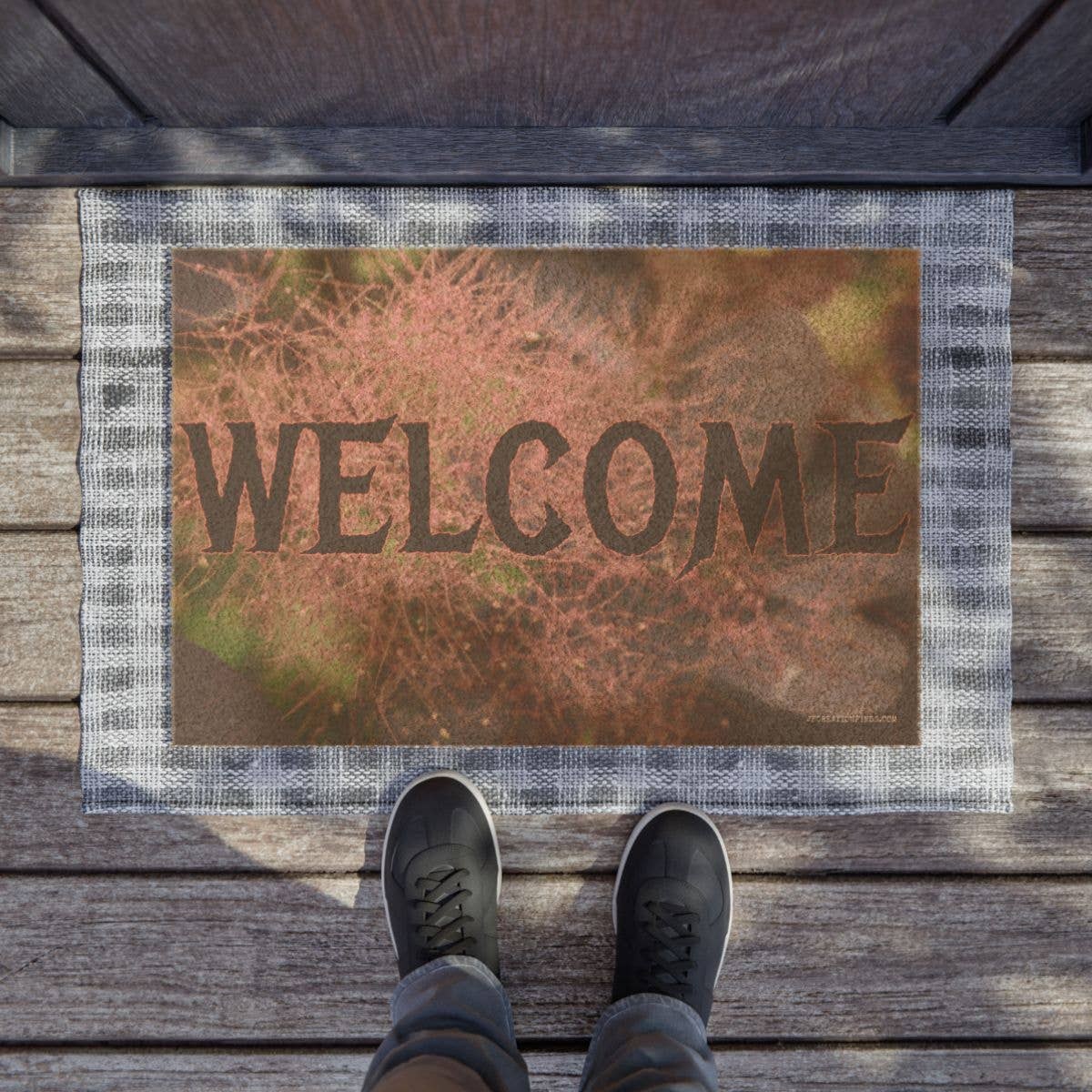 Welcome Doormat, Floral Doormat, Pink Flower Doormat, Welcome Mat, Home Decor, Front Doormat, Stylish Doormat, Decorative Door Mat