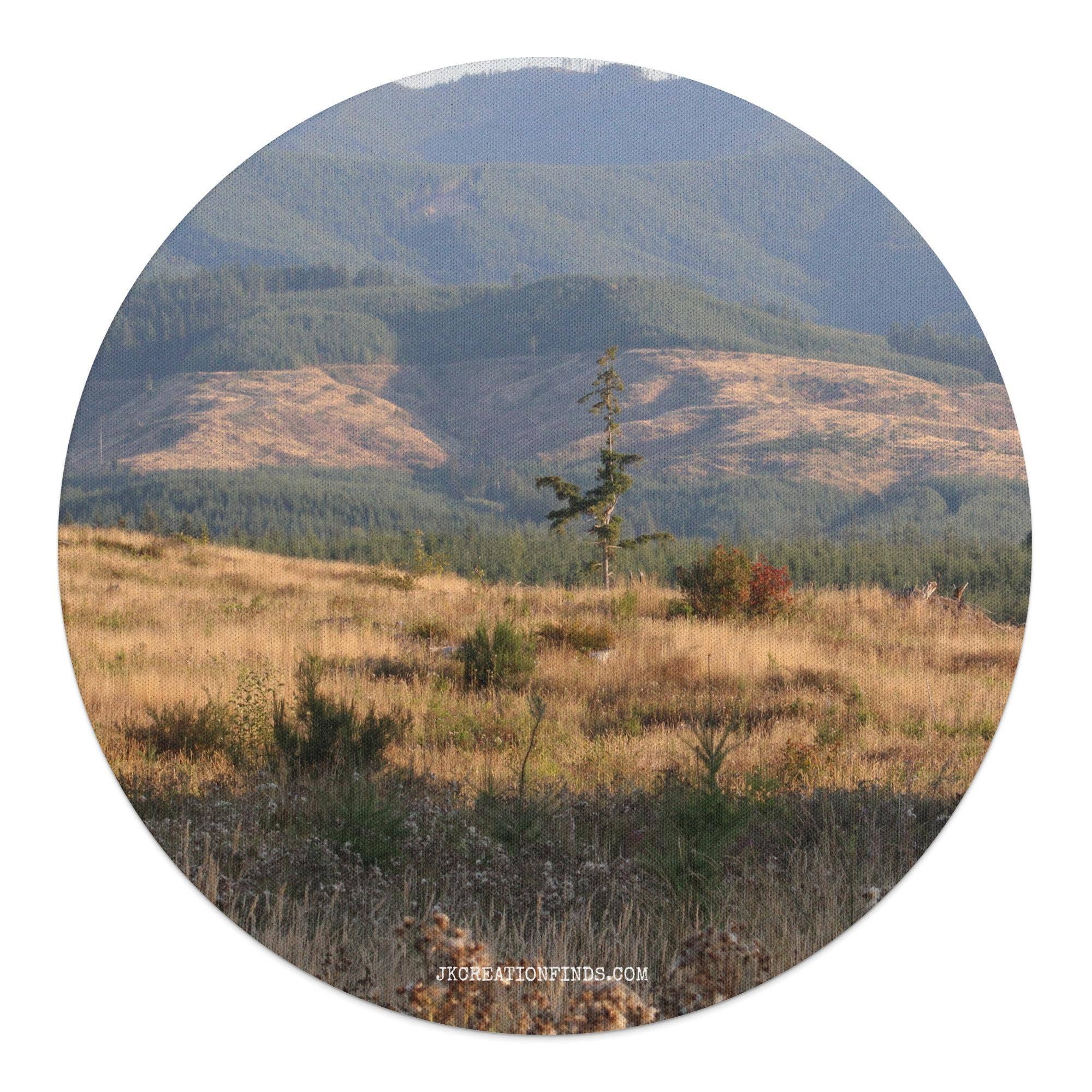 Scenic Landscape Round Mouse Pad, Nature Themed Mouse Pad for Office, Round Desk Accessory, Unique Gift for Nature Lovers, Eco Friendly