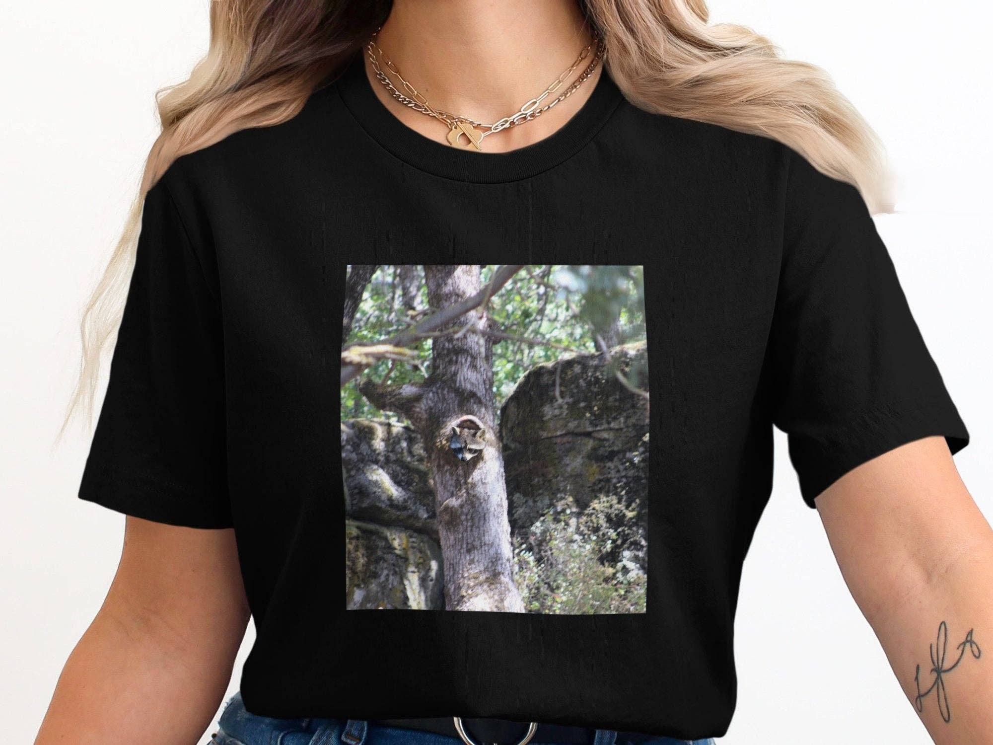 Unique Nature Photography T-Shirt, Woodland Wildlife Graphic Tee, Outdoor Enthusiast Shirt, Nature Lovers Gift, Forest Scene T-Shirt