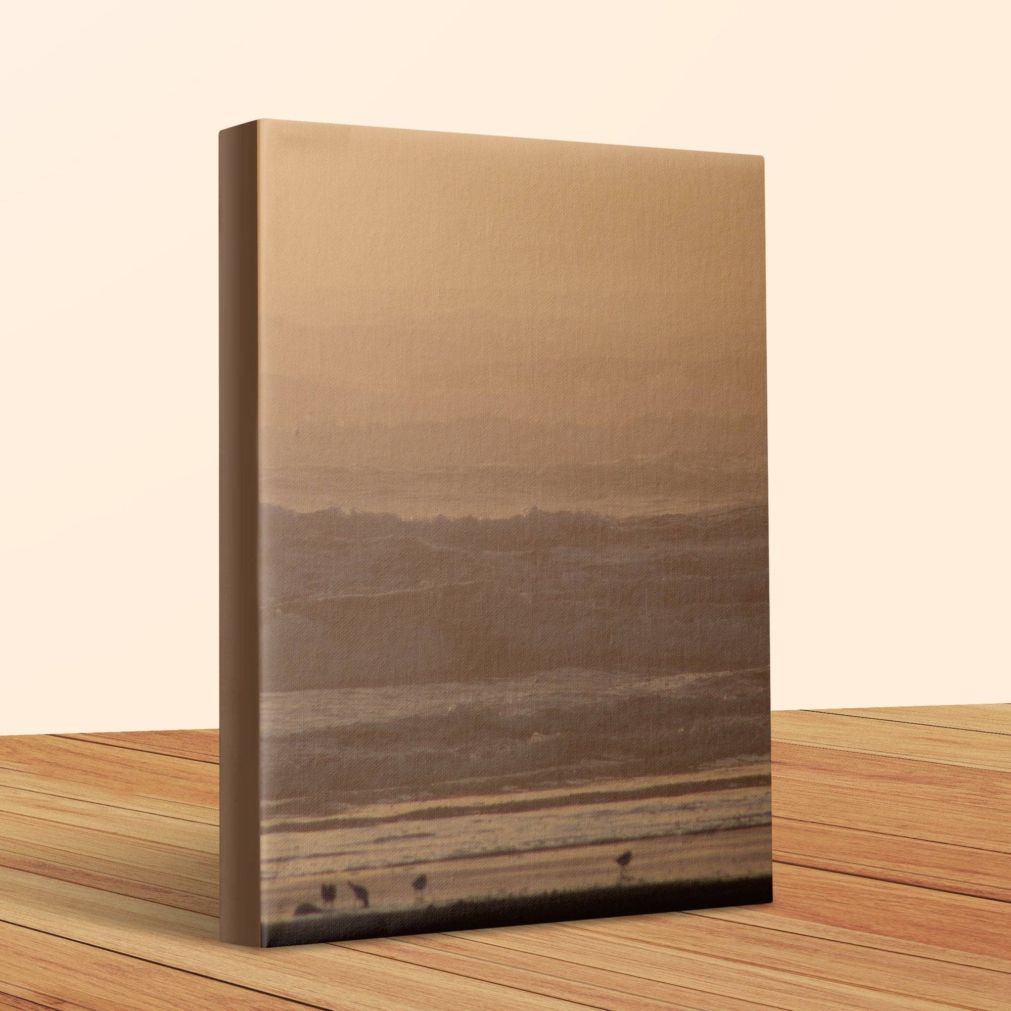 Sunset Over Ocean Shores Canvas Print, Coastal Wall Art, Ocean Waves Photography, Beach Sunset Canvas Wrap, Nature Home Decor