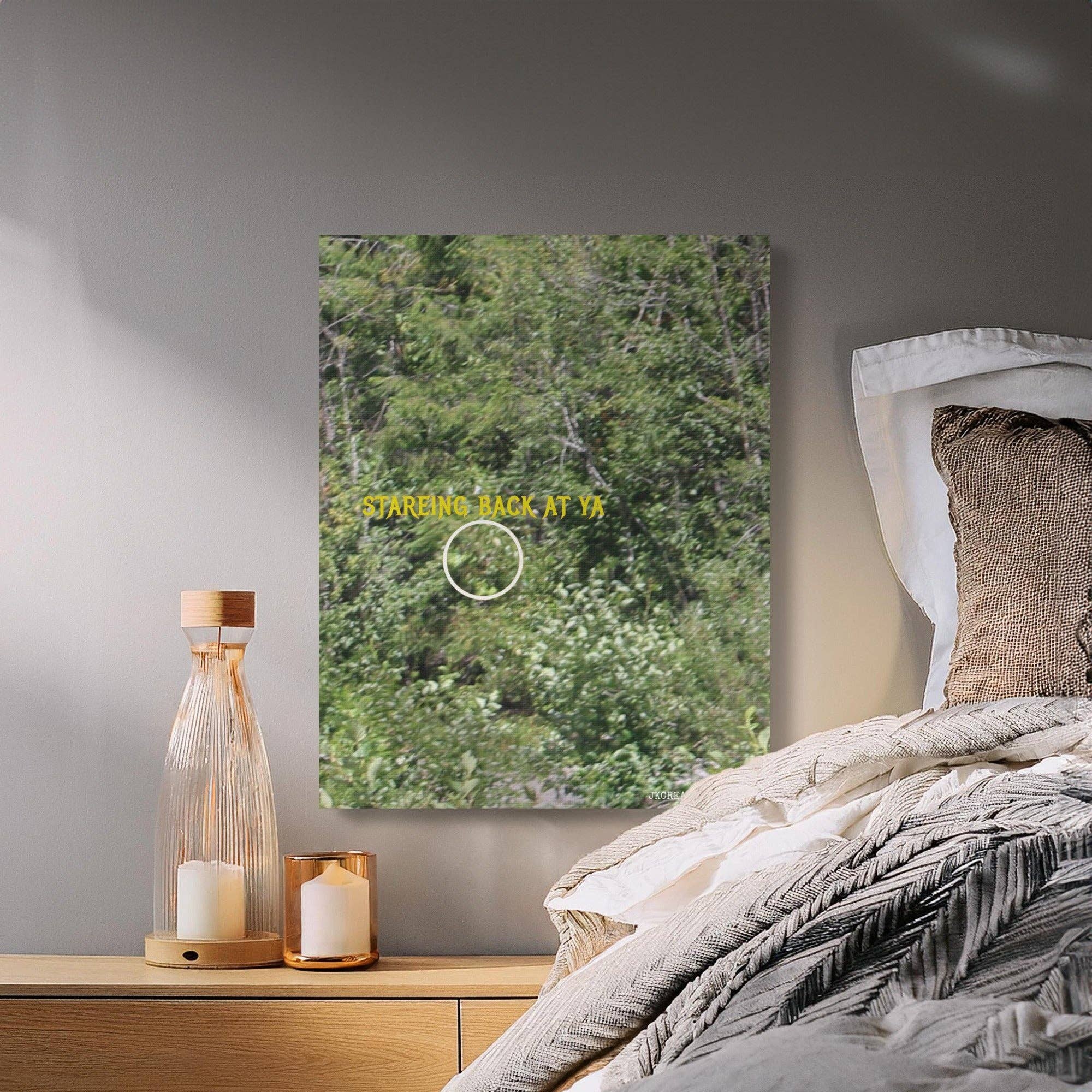 Staring Back At Ya Canvas Wrap, Forest watcher Wall Art, Wildlife Home Decor, Woodland Animal Print, Nature Photography