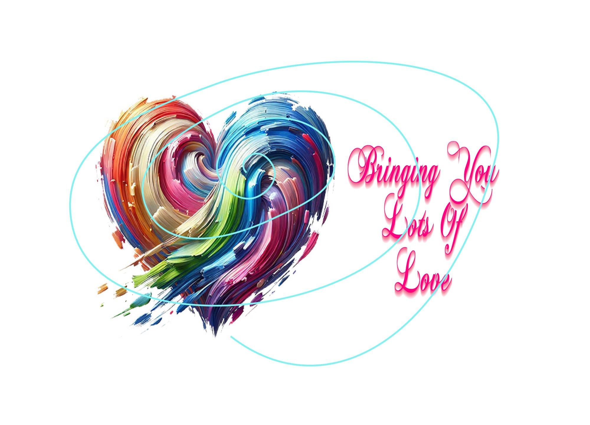 Abstract Multicolor Heart Love Card - Digital Download - Blank Inside For Love Message
