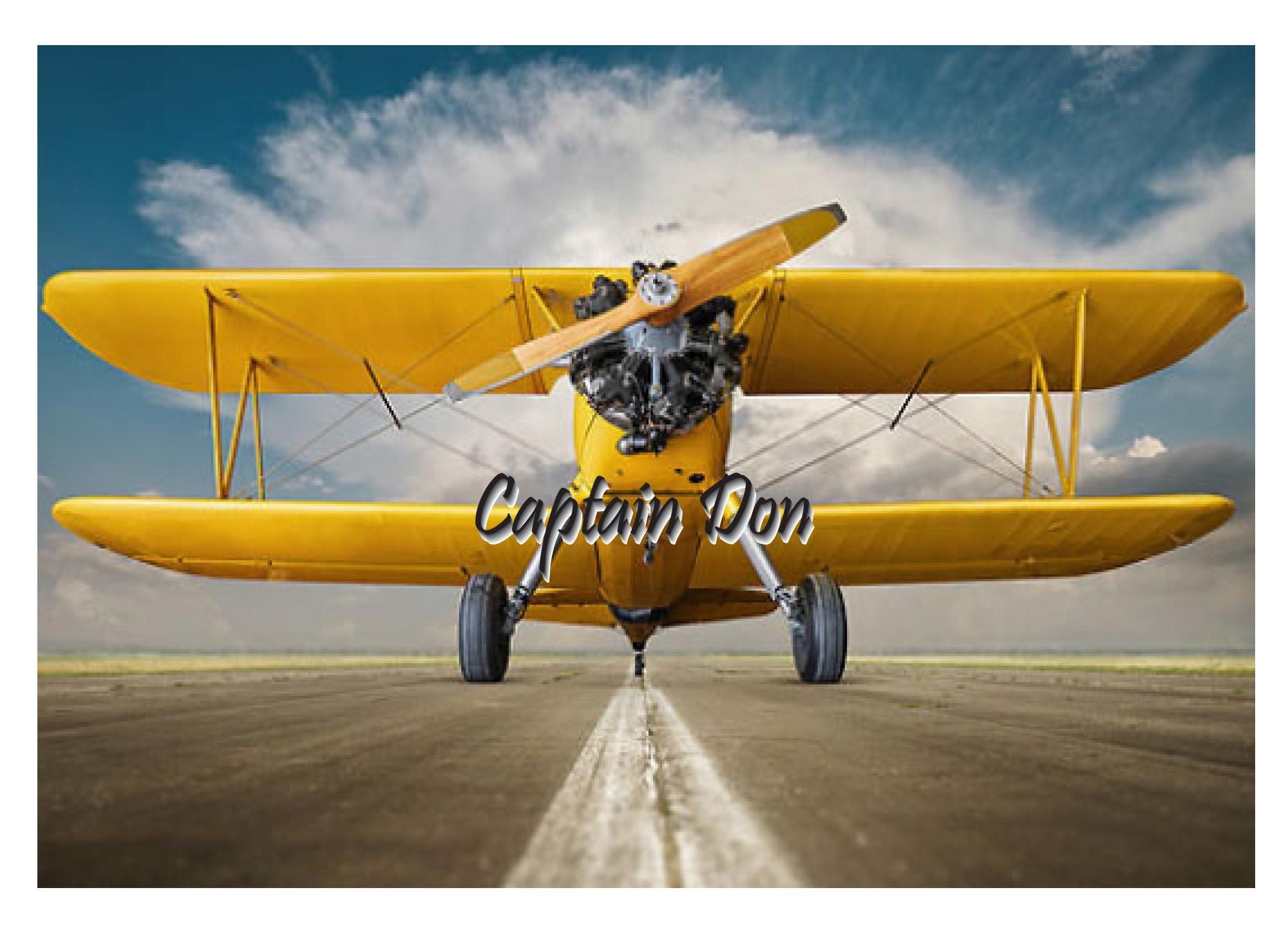 Custom Yellow Airplane Birthday Card - Handmade Aviation Greeting for Special Occasions