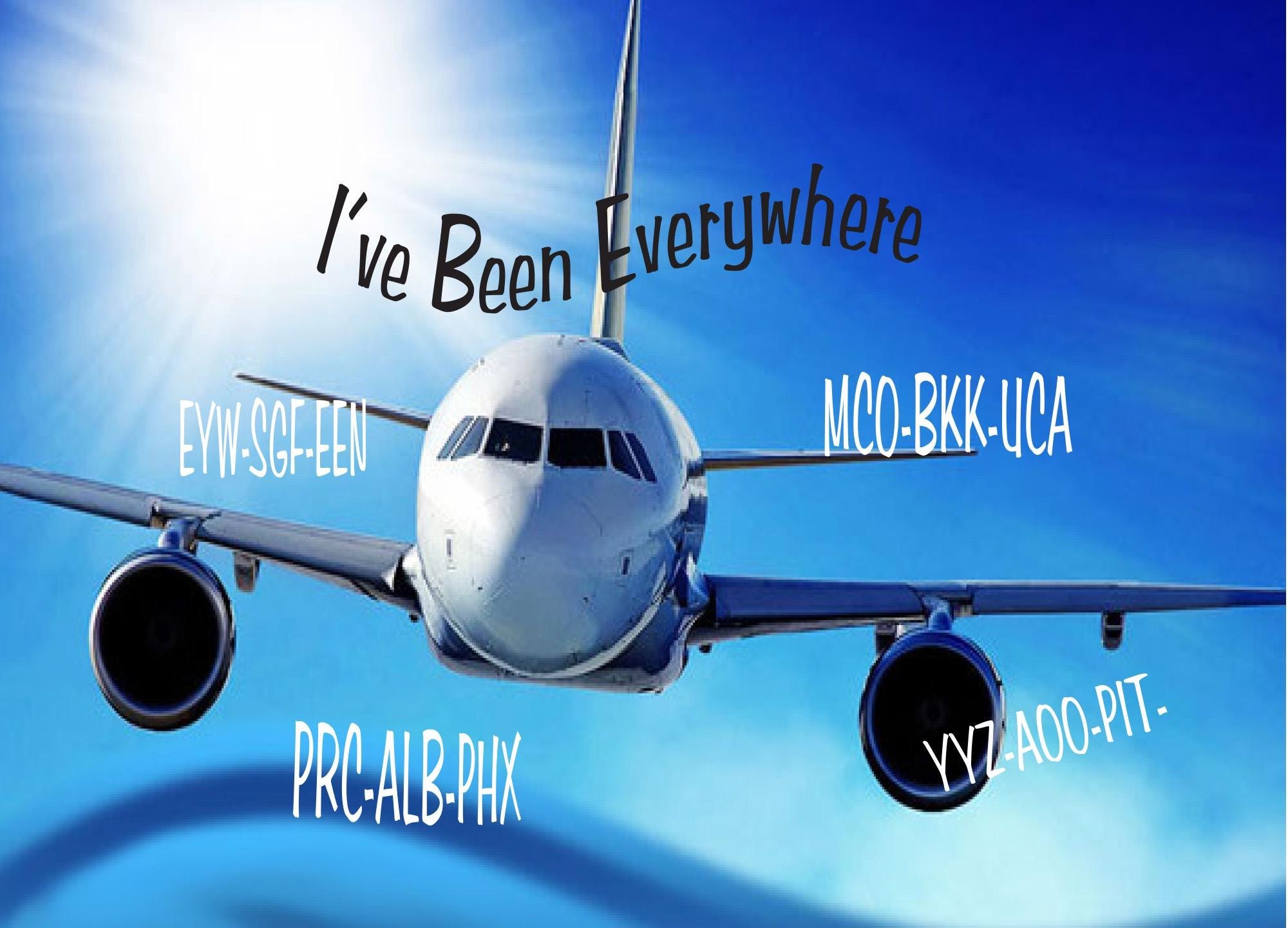 Funny Aviation Birthday Card - Custom Pilot Gift - Been Everywhere