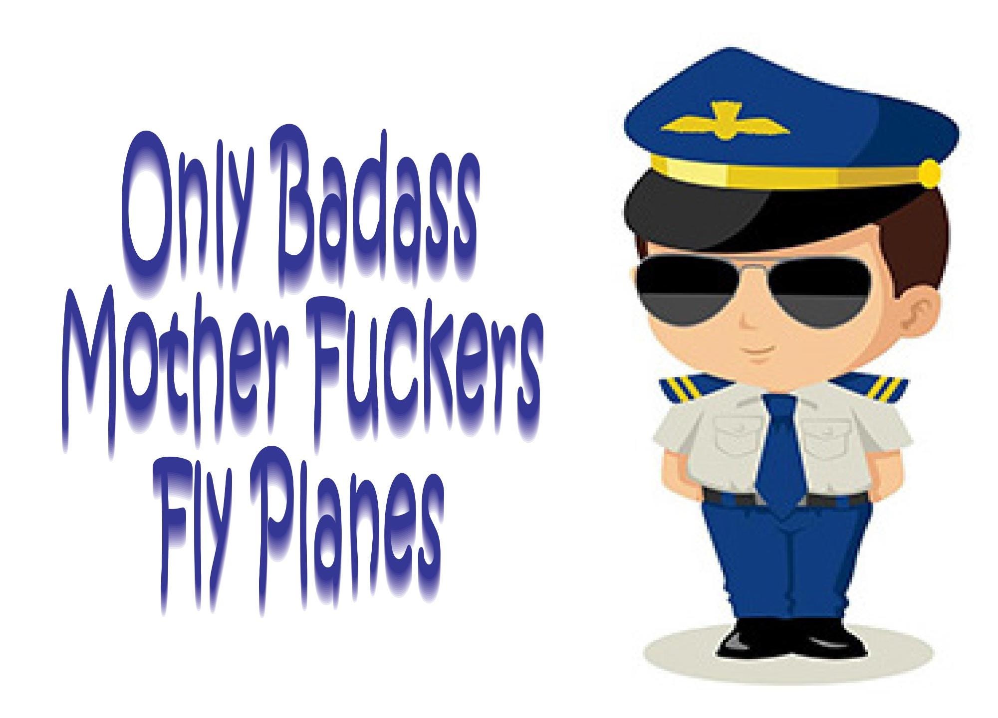 Custom Handmade Badass Pilots Fly Planes Birthday Humor Greeting Card