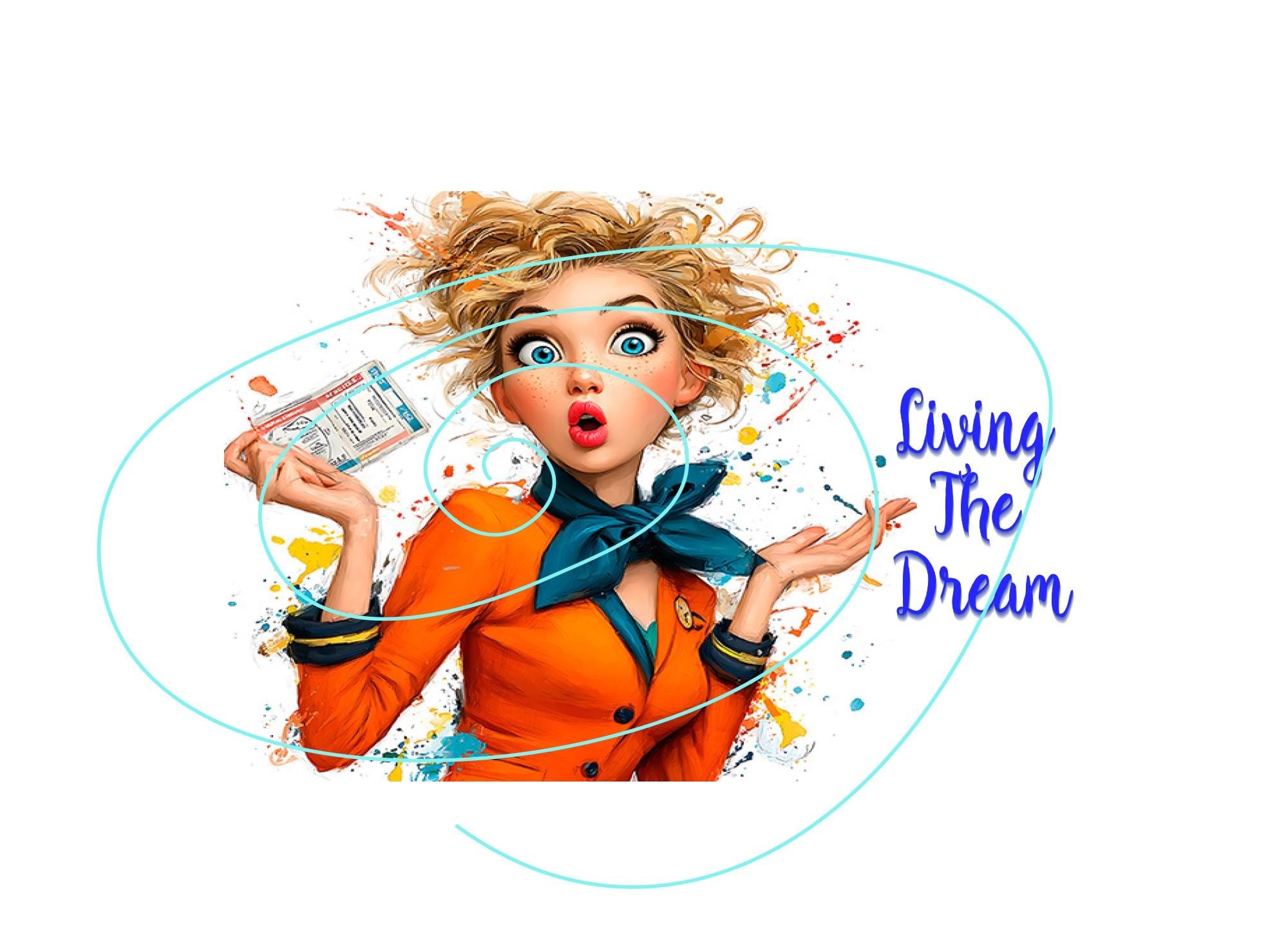Colorful Aviation Birthday Card - ‘Living The Dream’ Greeting