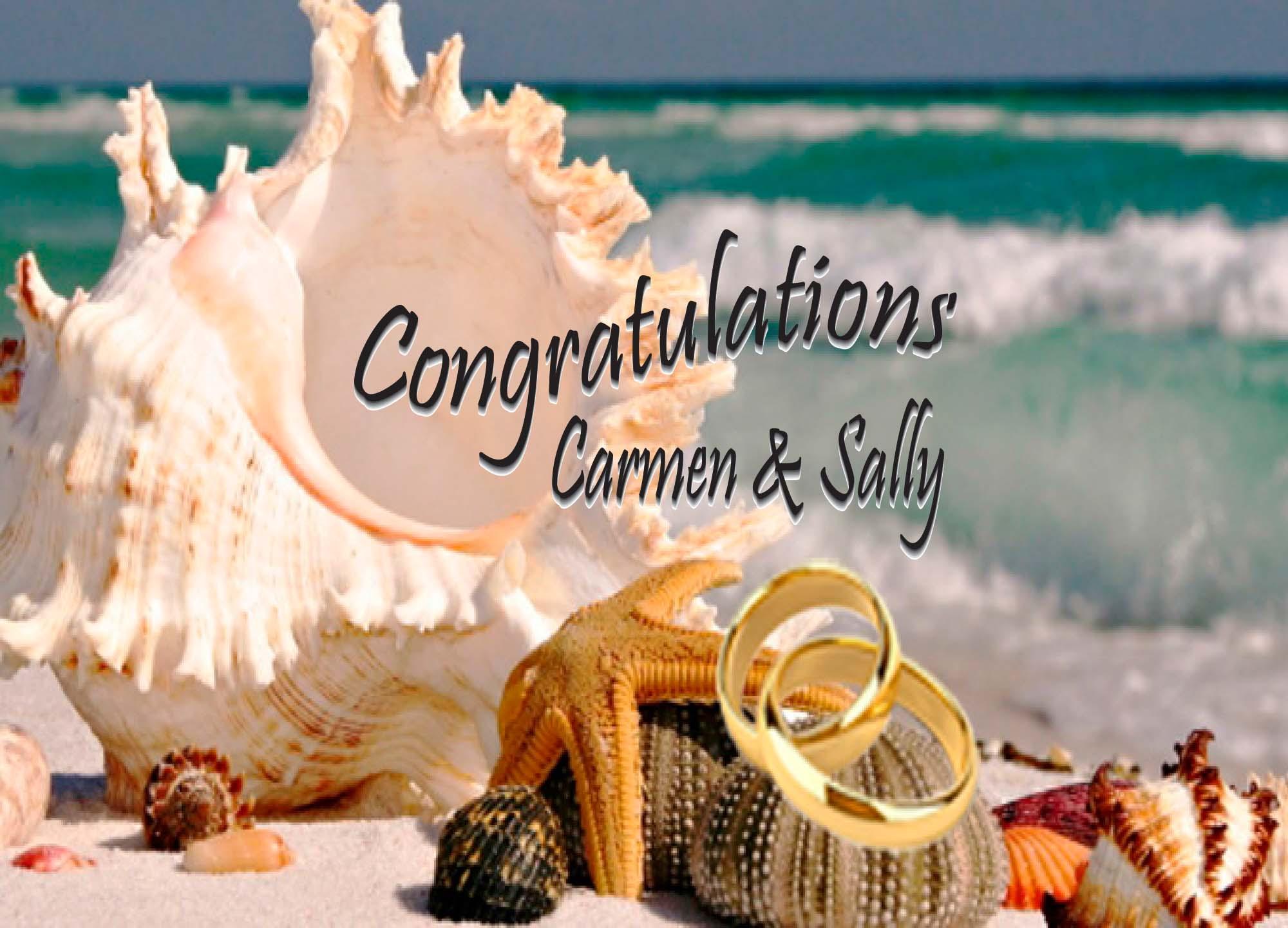 Happy Couple Beach Wedding Card – A Seaside Congratulations Wish