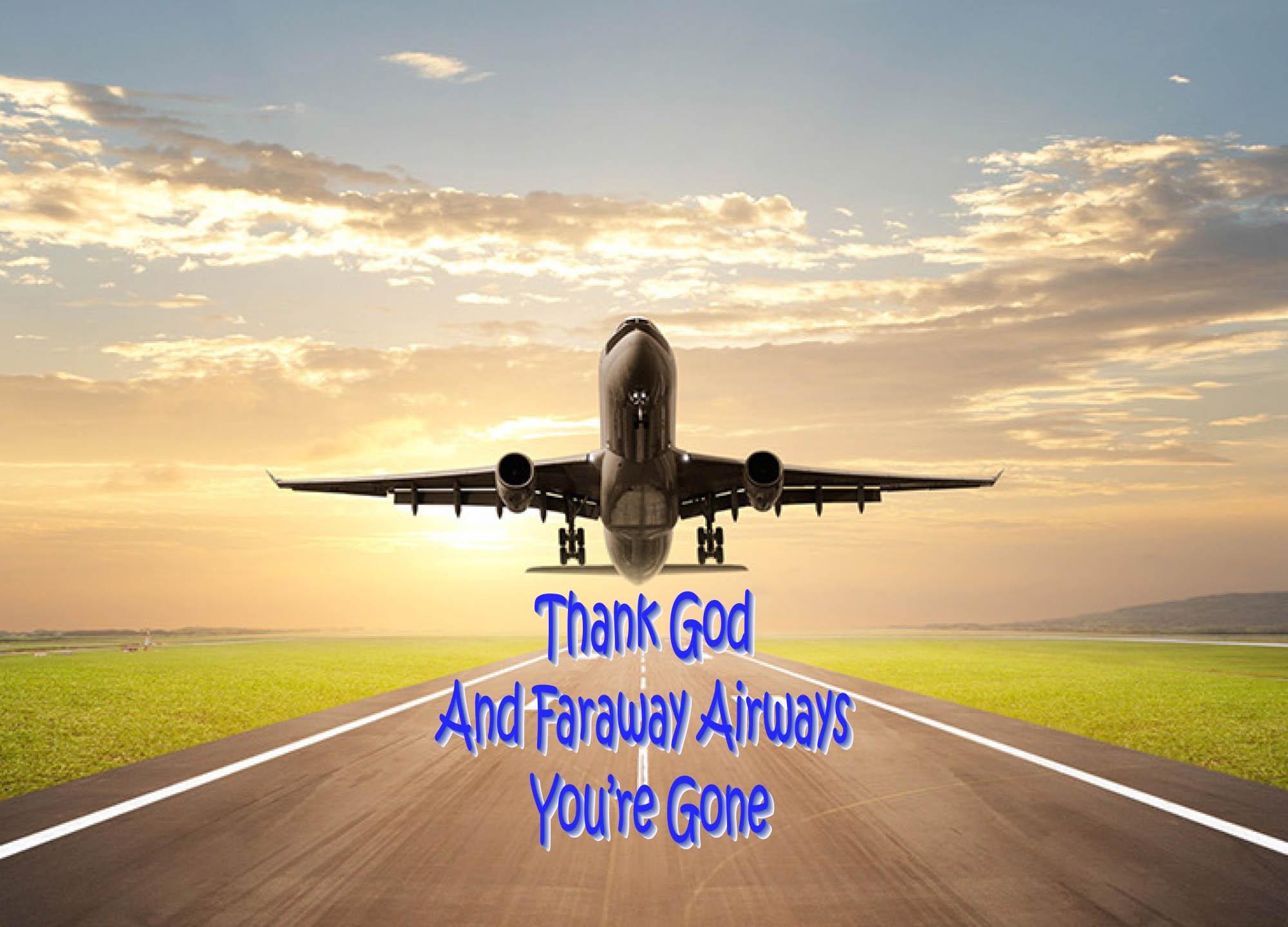 Divorce Card, Thank God and Faraway Airways you're gone, Divorce Humor