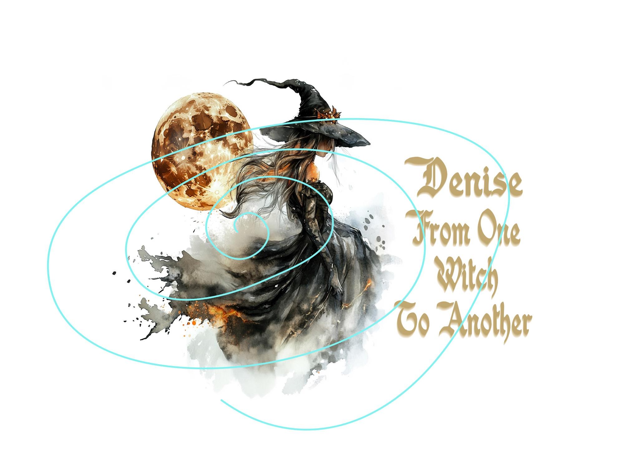 Watercolor Witch Birthday Card | Gold Highlights | From One Witch to Another
