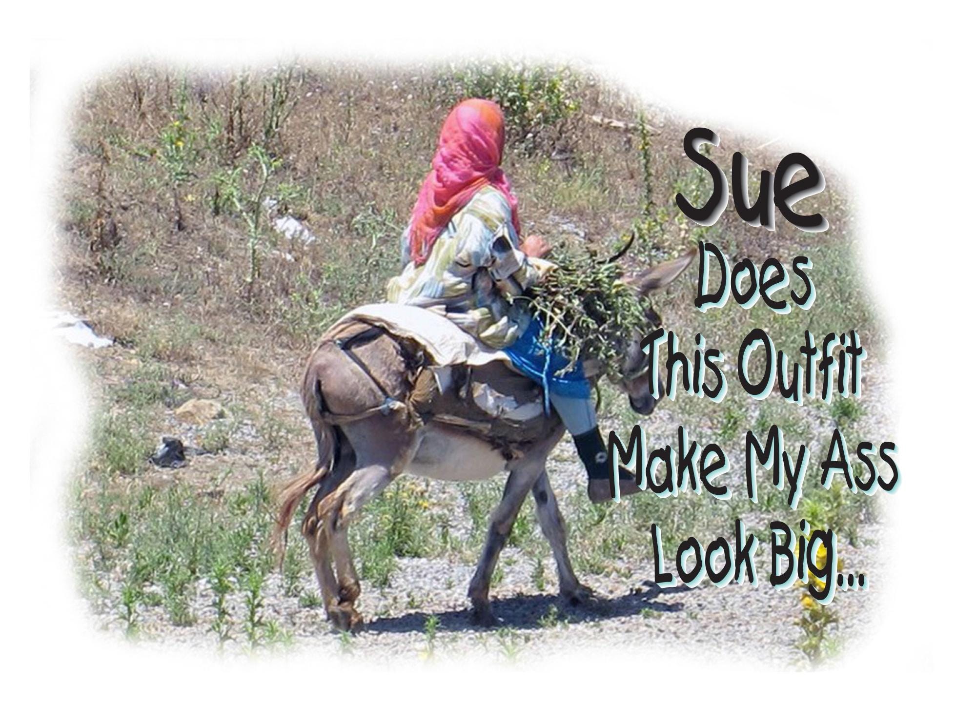 Funny Adult Birthday Card: Does This Outfit Make My Ass Look Big?