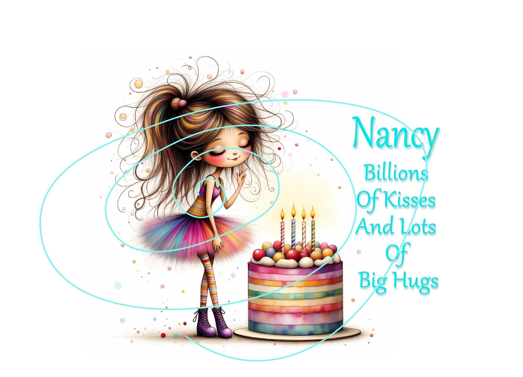 Young Girl Birthday Card – Billions of Kisses & Big Hugs