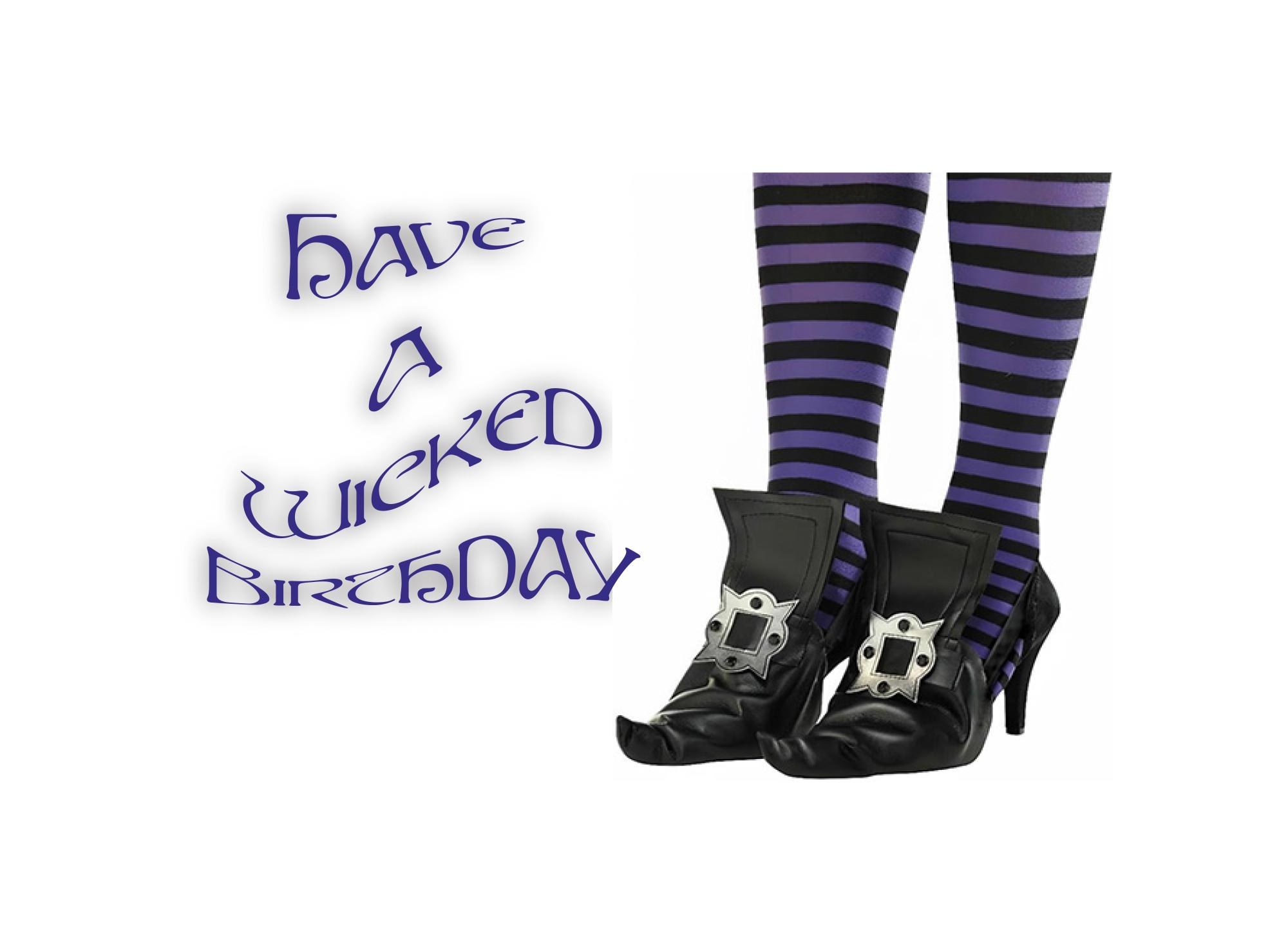 Spooky Halloween Birthday Card - Digital October Card featuring Witch Shoes