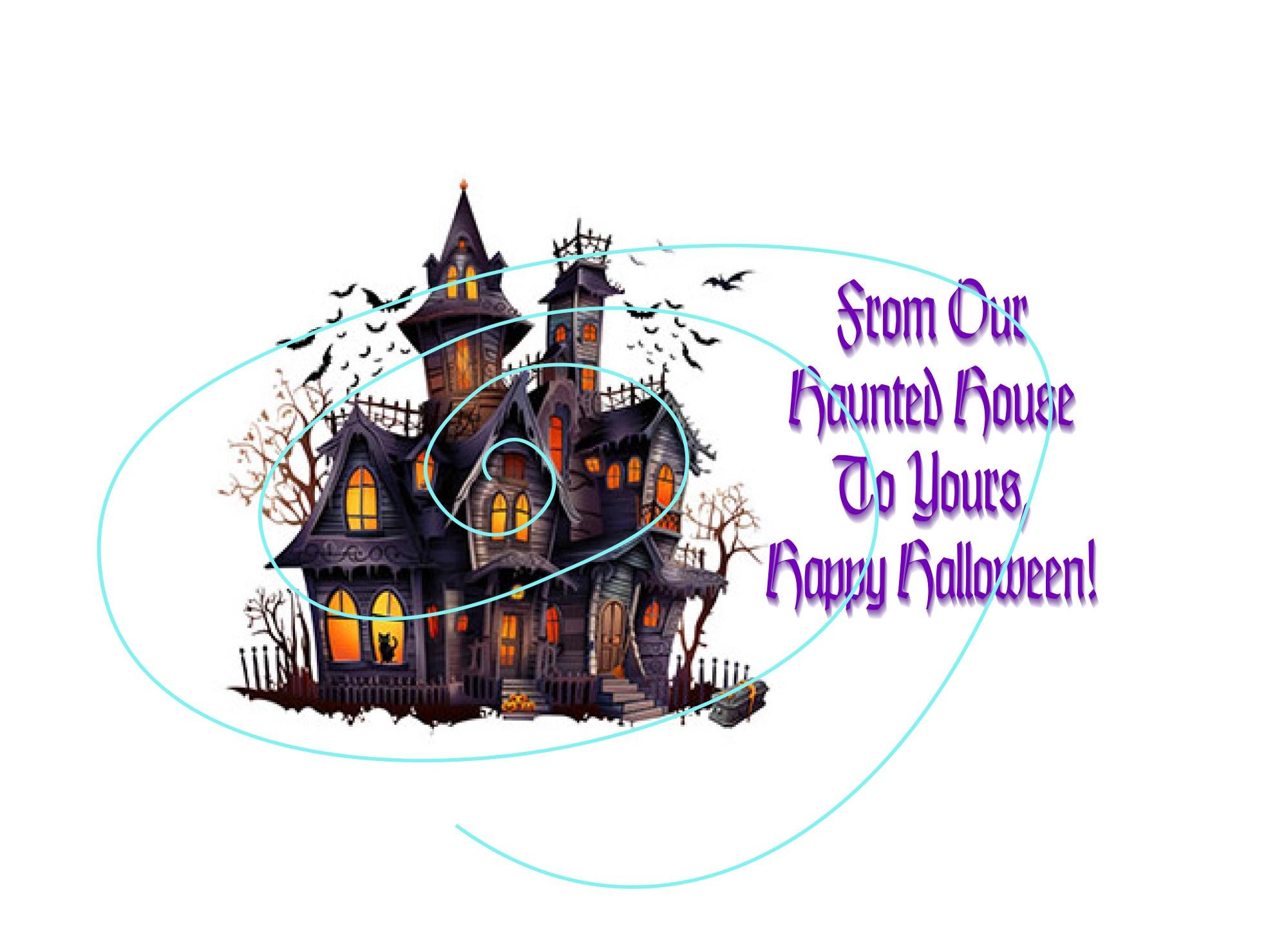 Happy Halloween Digital Card - Blank Card from Our Haunted House to Yours