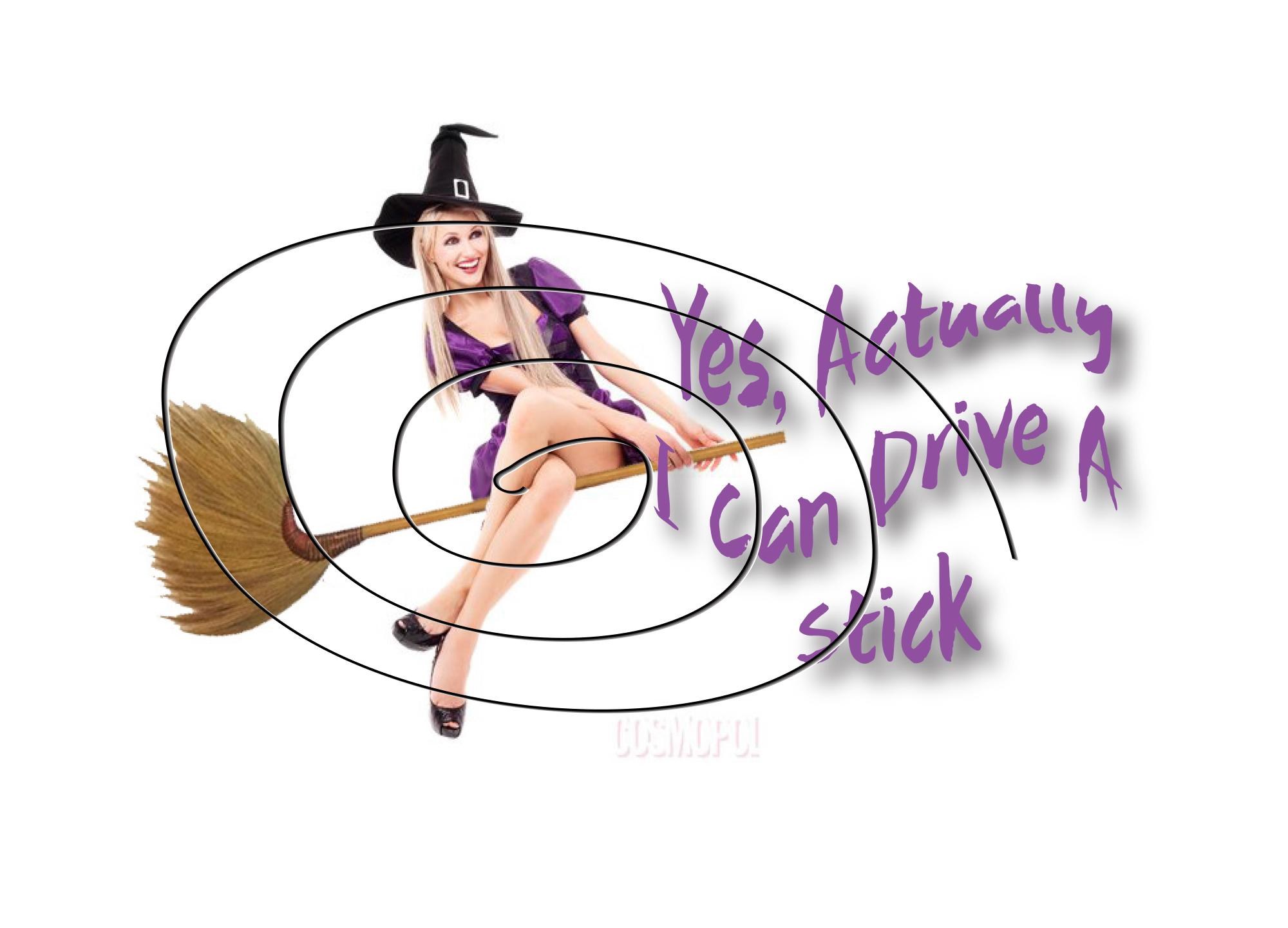 Halloween Witch Birthday Card – Funny Driving Phrase, Blank Inside (Digital Download)