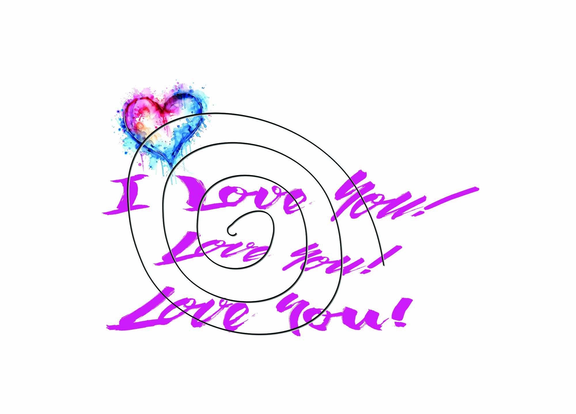 Abstract Heart Card – Multicolor Love Message (Digital Download)