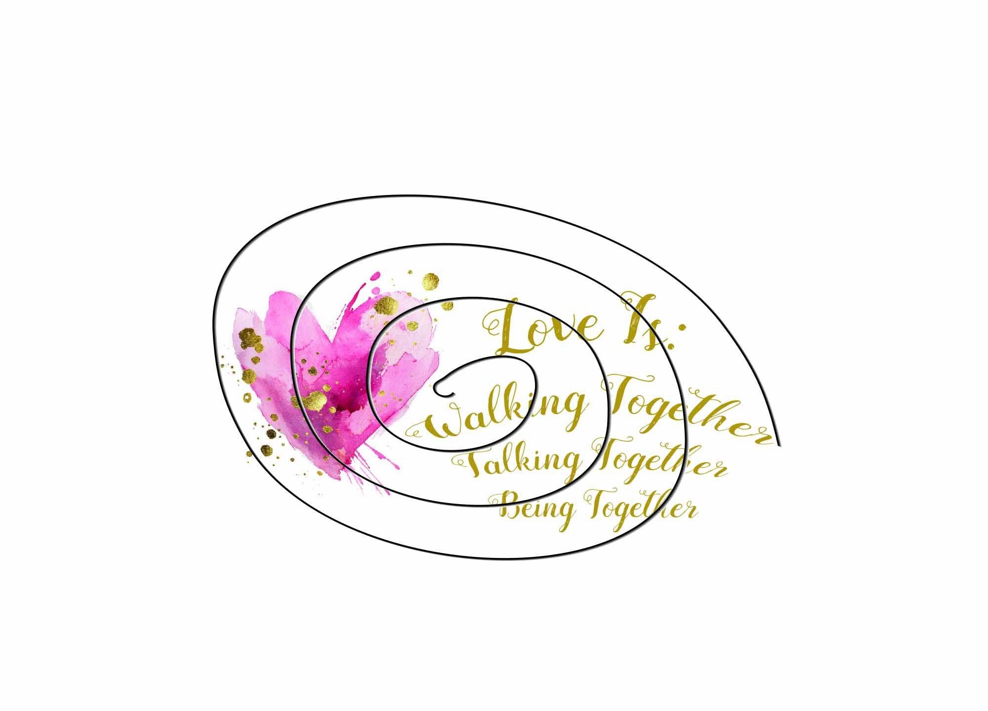Abstract Heart Love Card | Gold Font & Watercolor Art | Digital Download for Any Occasion