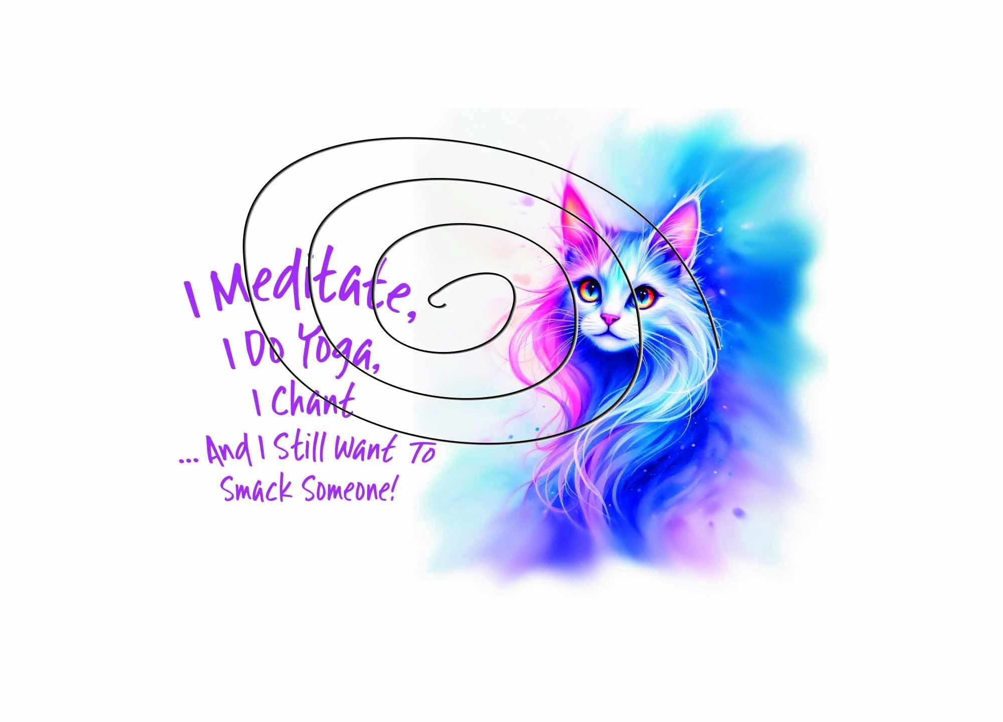 Funny Digital Love Card - Blank Inside - Multicolor Cat Design