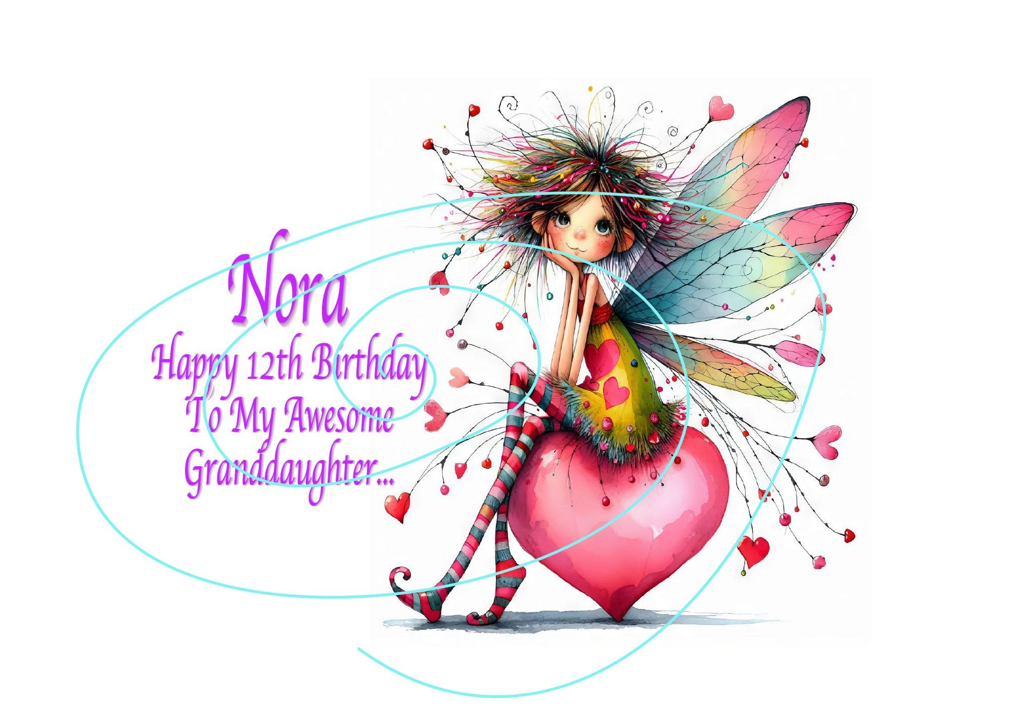 Whimsical Fairy Birthday Card for Girl – Valentine Style, Granddaughter, Daughter, Niece