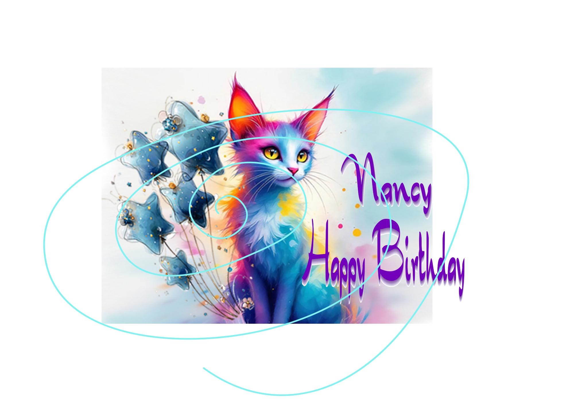 Cat Lover Birthday Card for Teens – Colorful Feline Illustration
