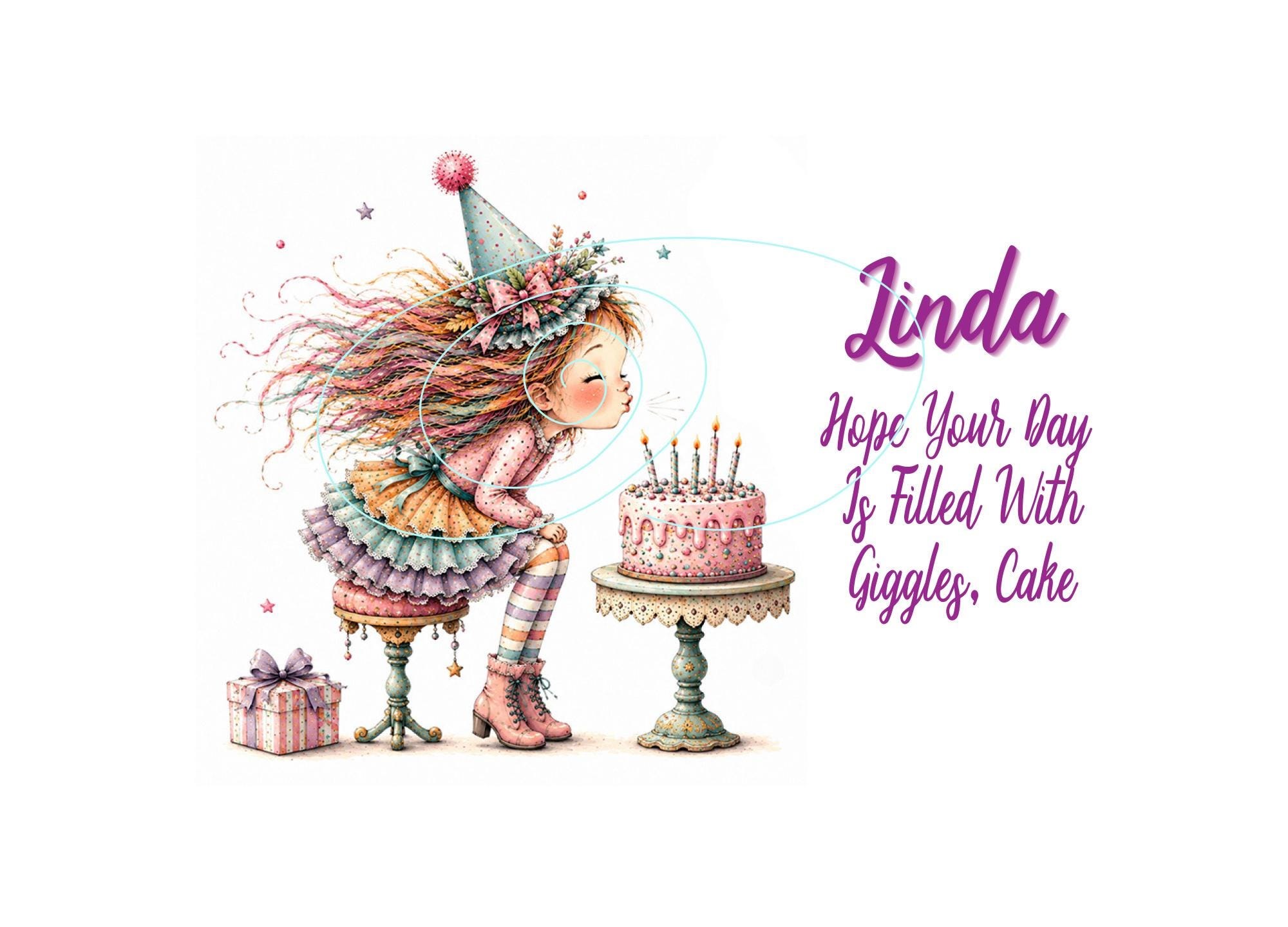Adorable Birthday Card for Little Girl - Giggles, Cake & Hugs