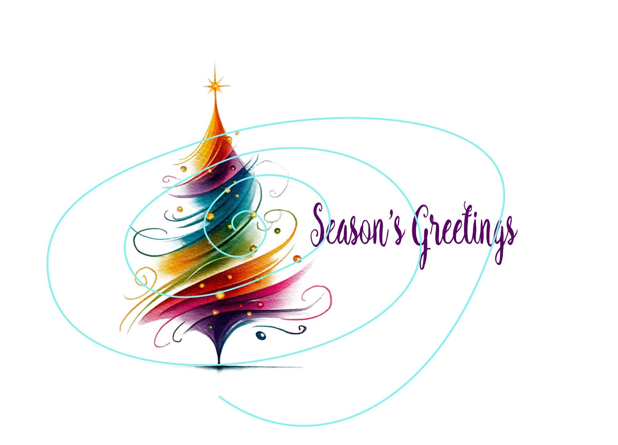 Abstract Tree Digital Stationery - Create Unlimited Christmas Cards Today!