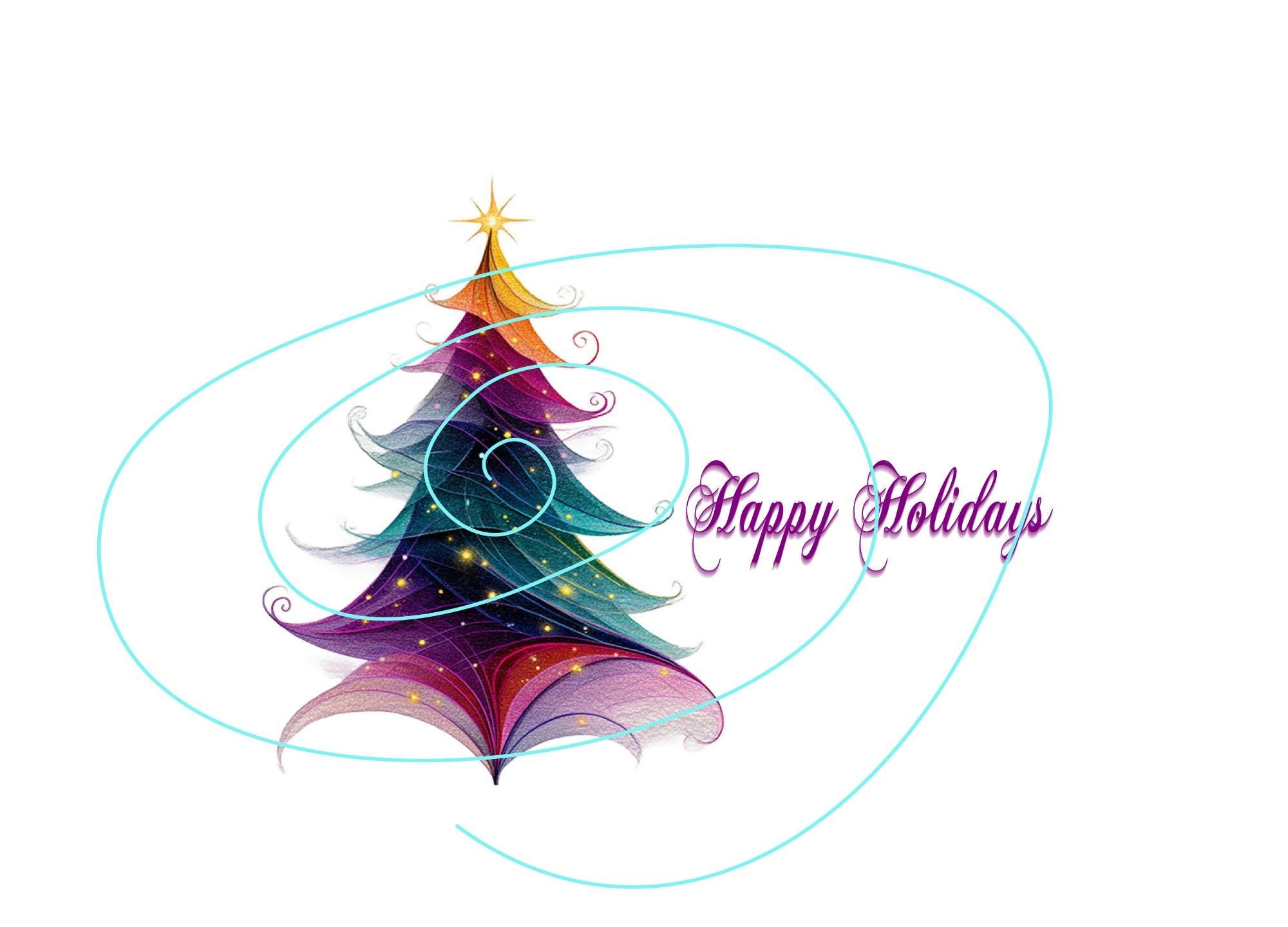 Digital DIY Christmas Card - Unlimited Custom Designs - Email or USPS - Blank Inside - Abstract Stationery