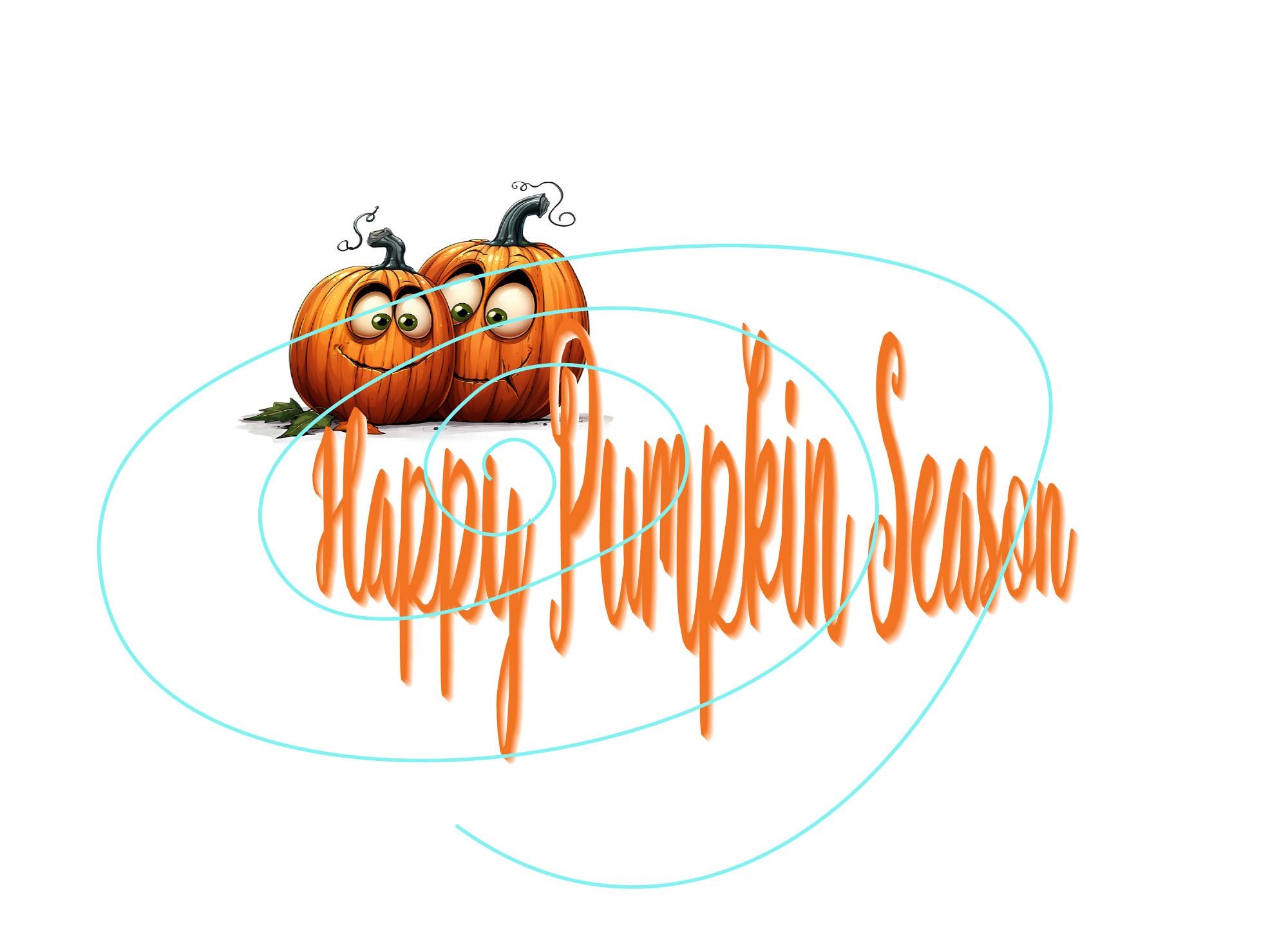 Artistic Fall Holiday Card - Happy Pumpkin Season with Funny Pumpkins - Digital Download- Blank Inside