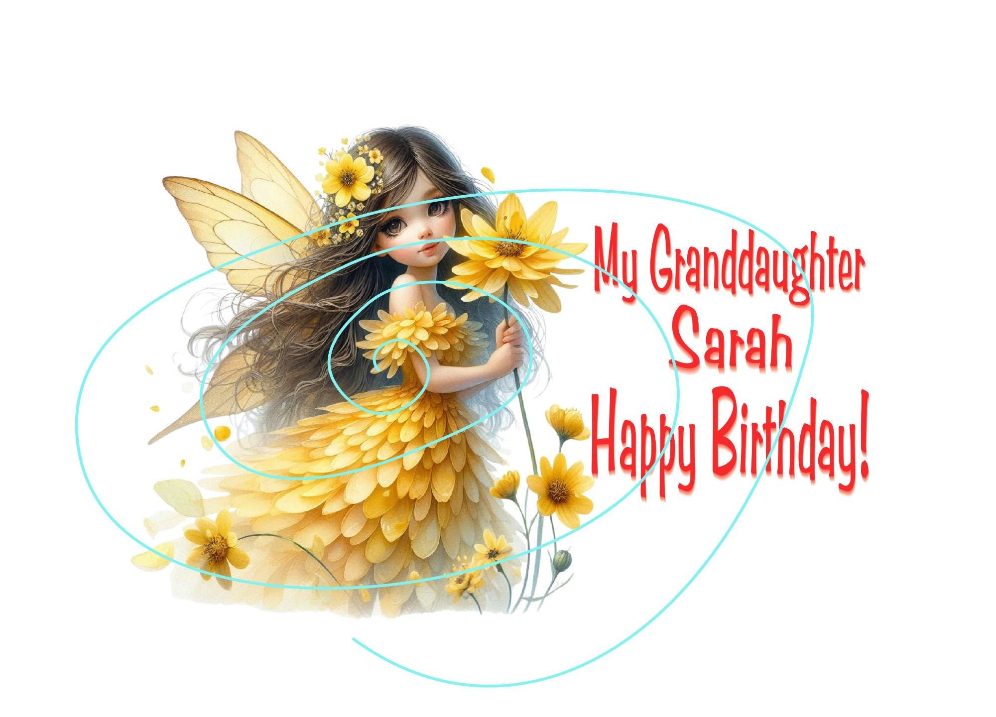 Fairy Birthday Card for Granddaughter Sarah – Happy Birthday Message