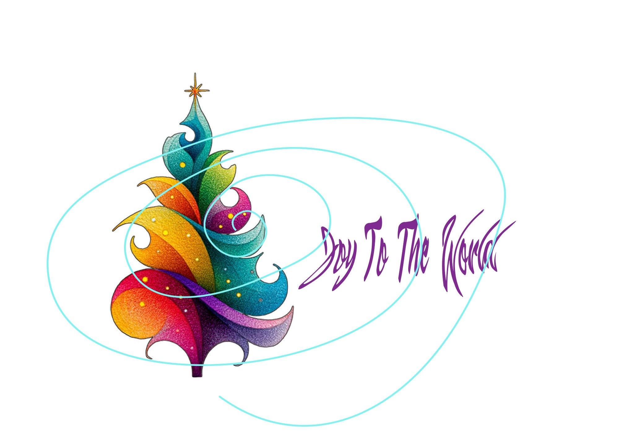 Abstract Tree Digital Stationery - Create Unlimited Christmas Cards Today
