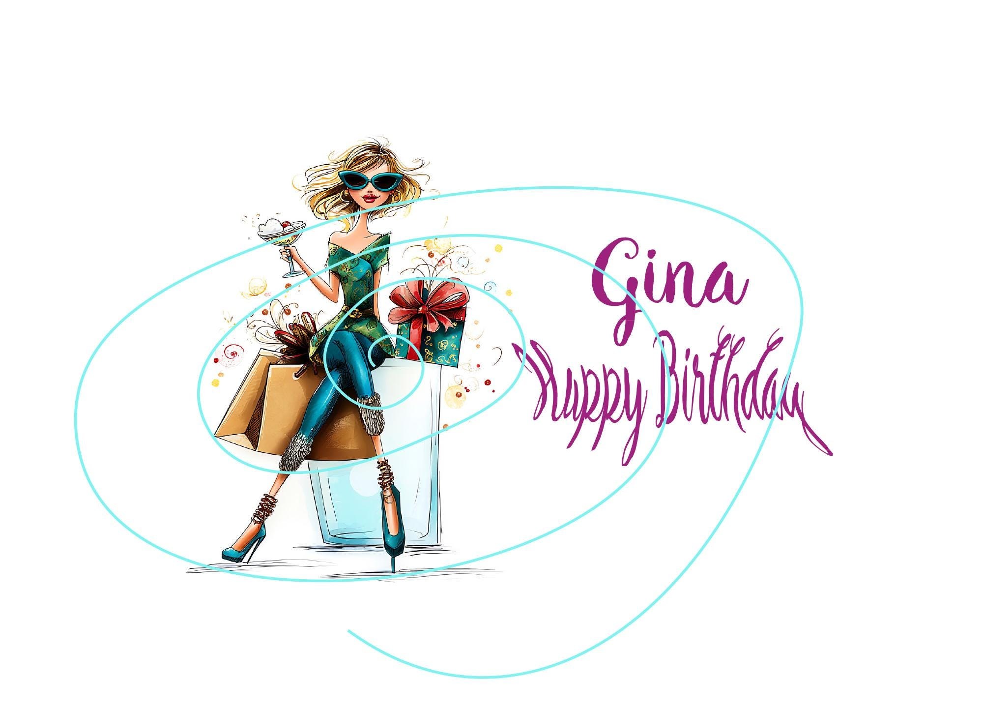 Elegant Birthday Card for Her - Stylish Font Art-Classy Woman Card