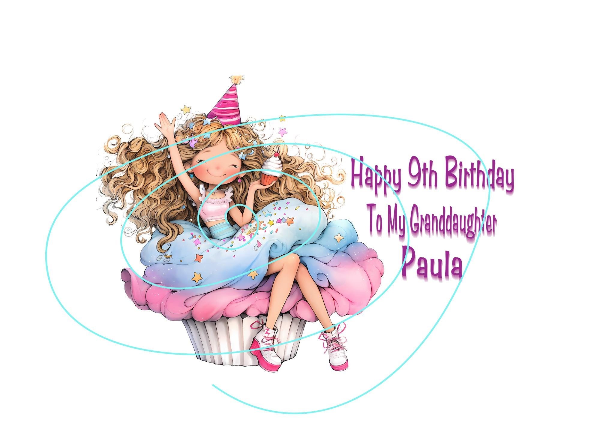 Birthday Card for Granddaughter - Sending Love, Fun & Blessings for Her Special Day