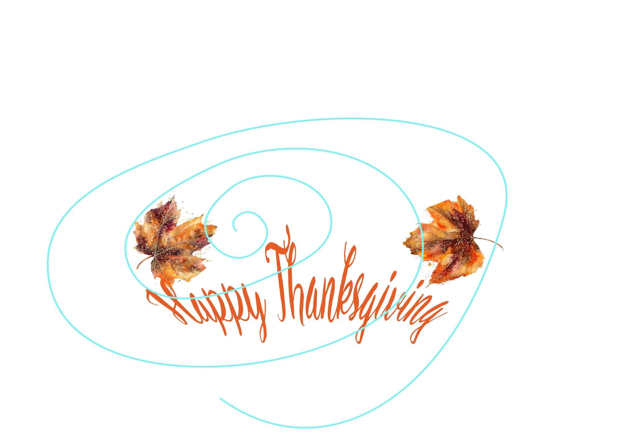 Fall Leaves Thanksgiving Stationery - Blank Digital Card