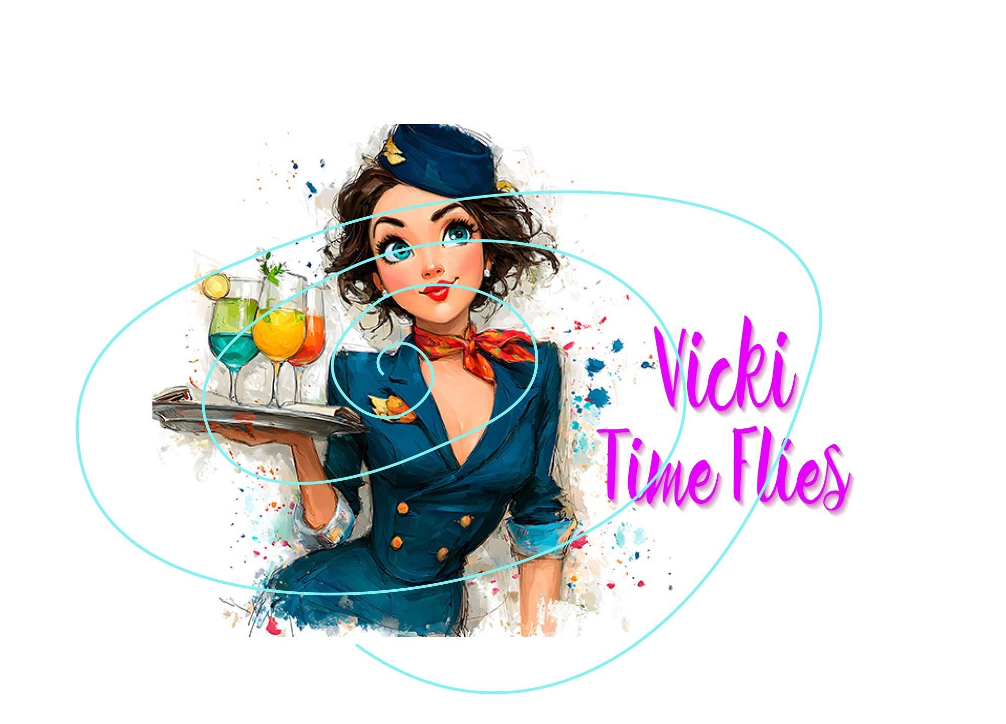 Flight Attendant Birthday Card - Aviation Theme ‘Time Flies, It’s Your Birthday Again