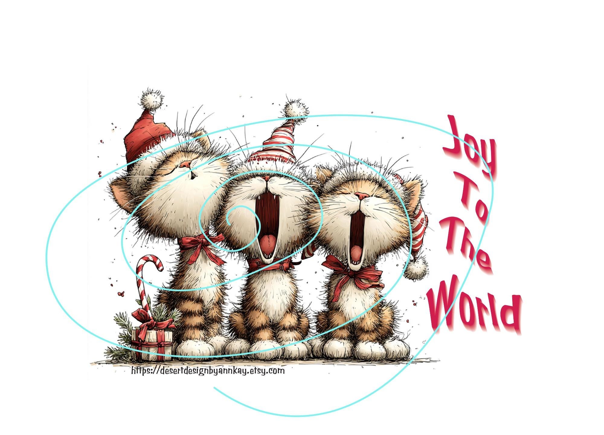 Christmas Cats Digital Stationery - Create Unlimited Christmas Cards Today!