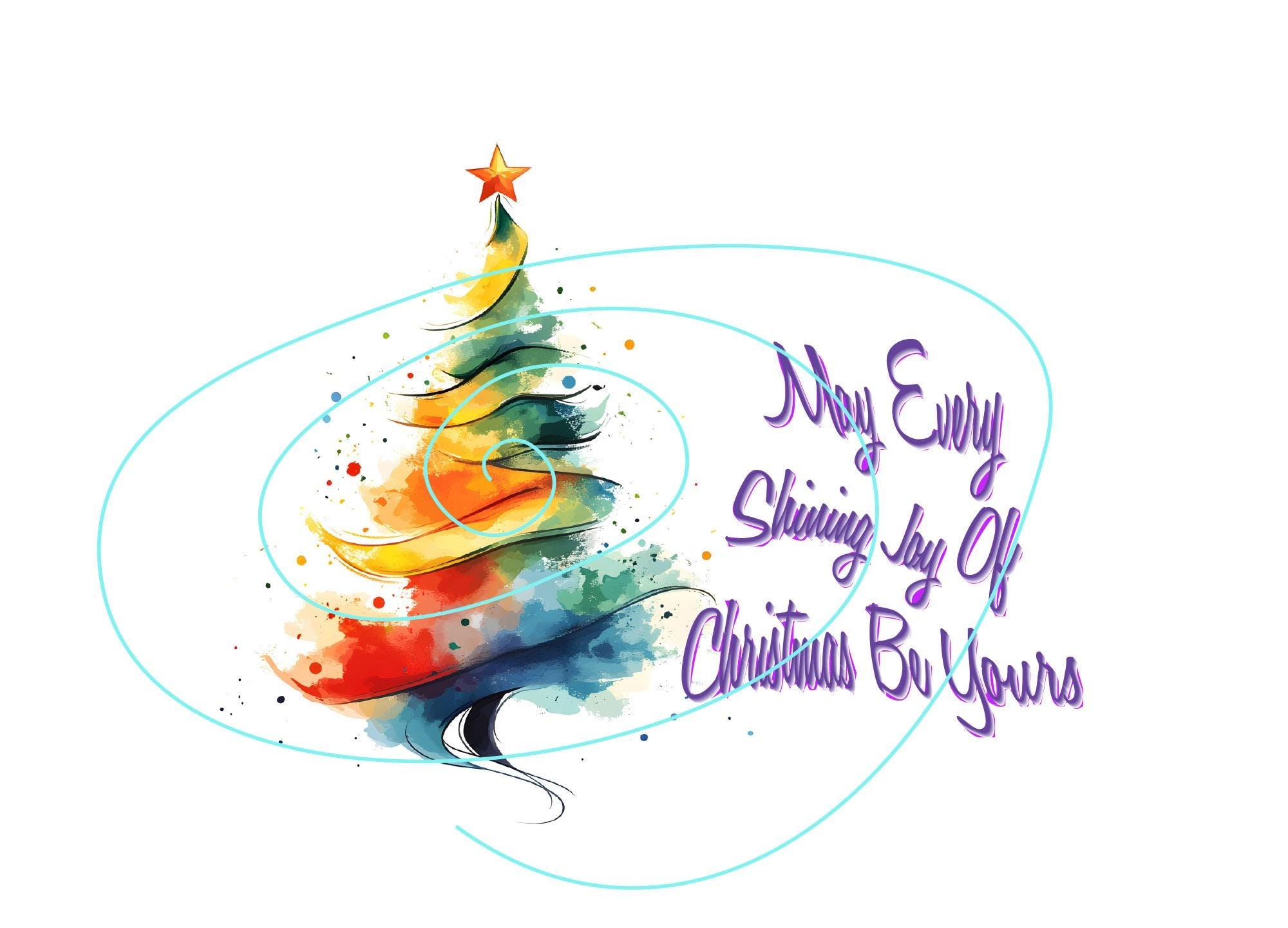 Abstract Tree Digital Stationery - Create Unlimited Christmas Cards Today!