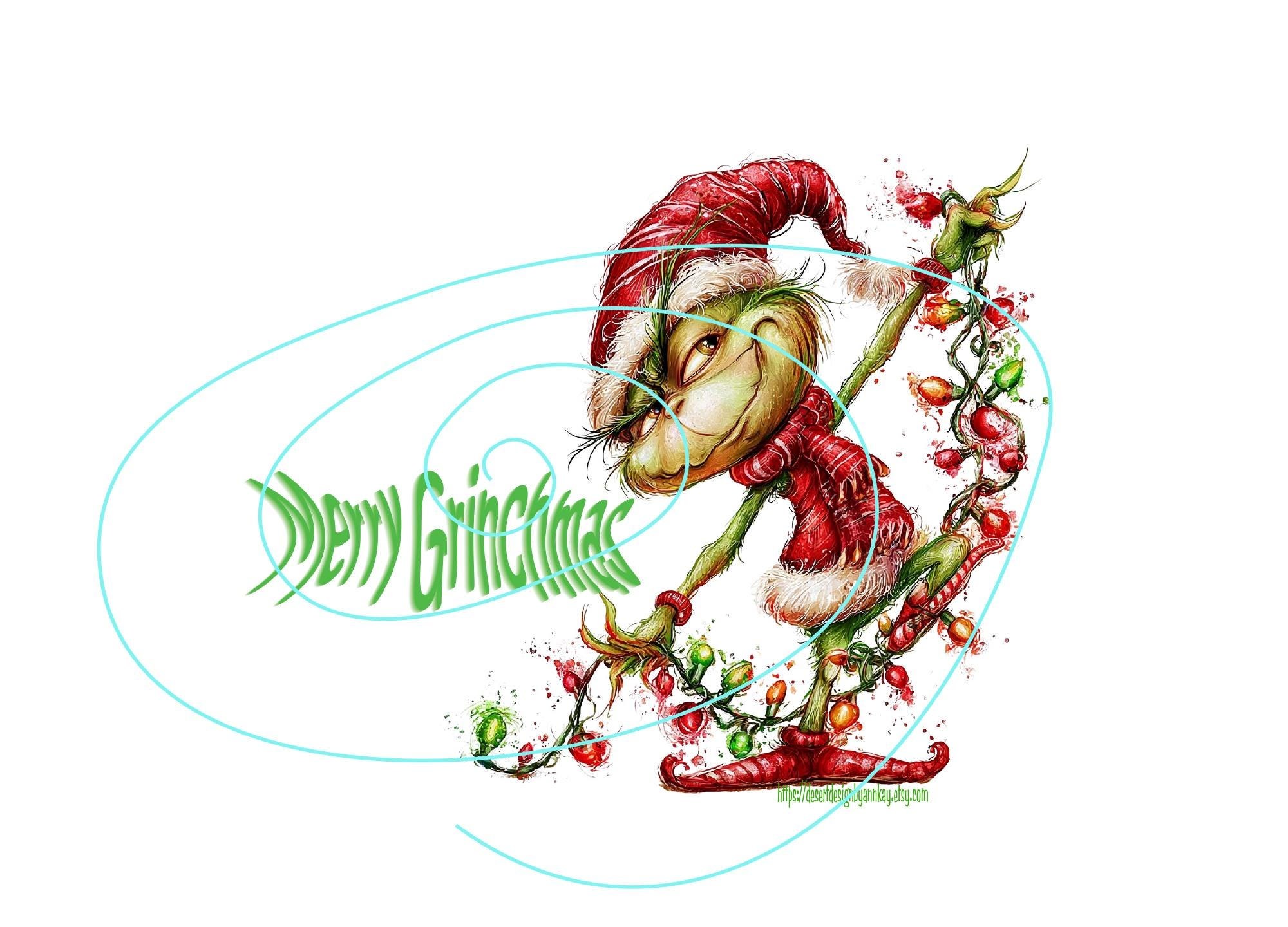 Merry Grinchmas Card – Abstract Artistic Lettering (Digital Download)