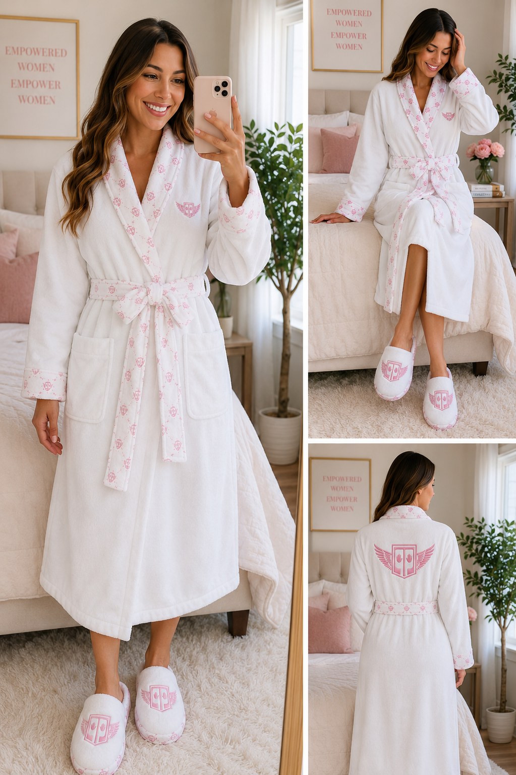 PUSH Signature Plush robe and slippers