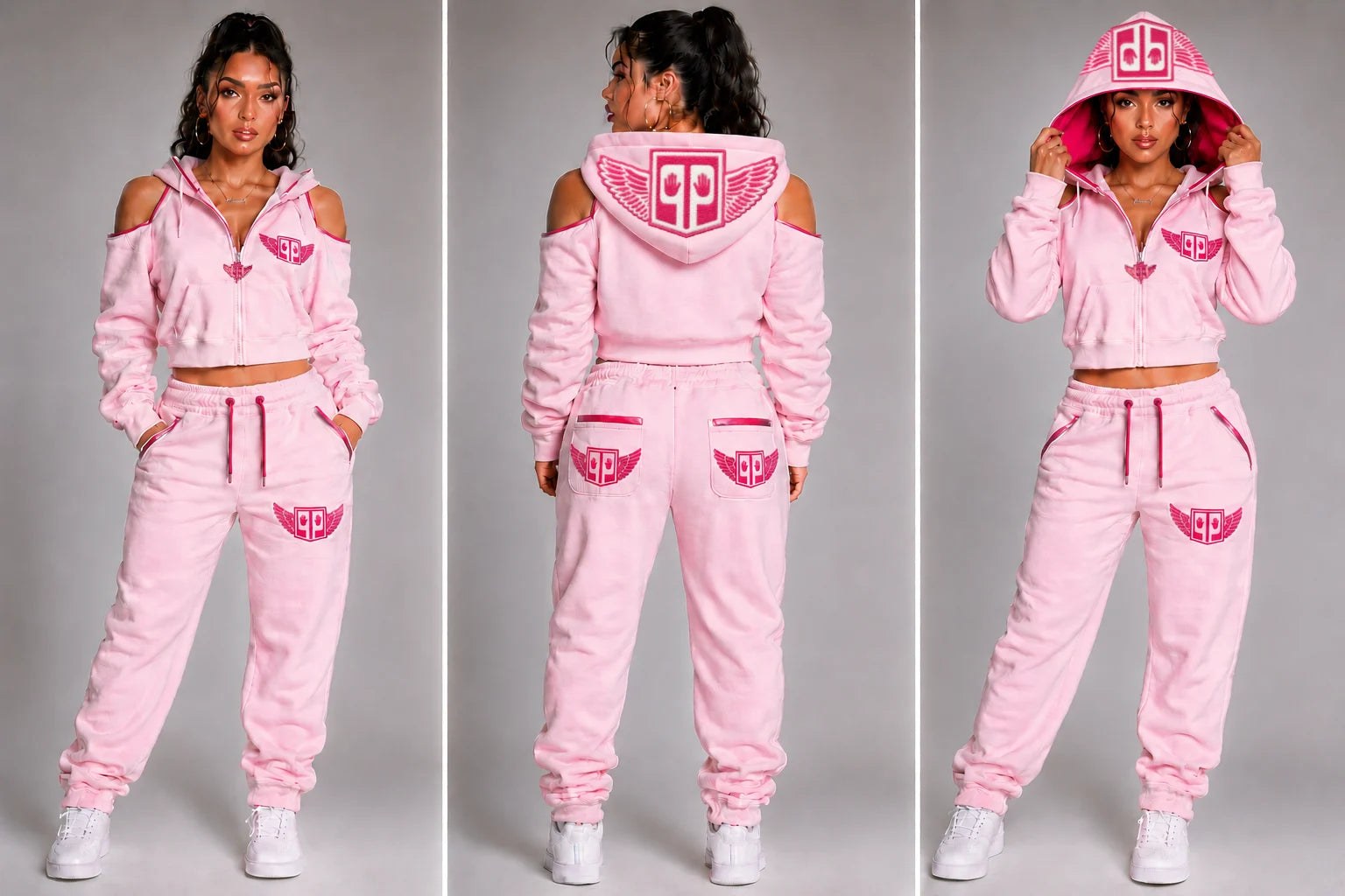 PUSH Pink Wings Cold-Shoulder Set