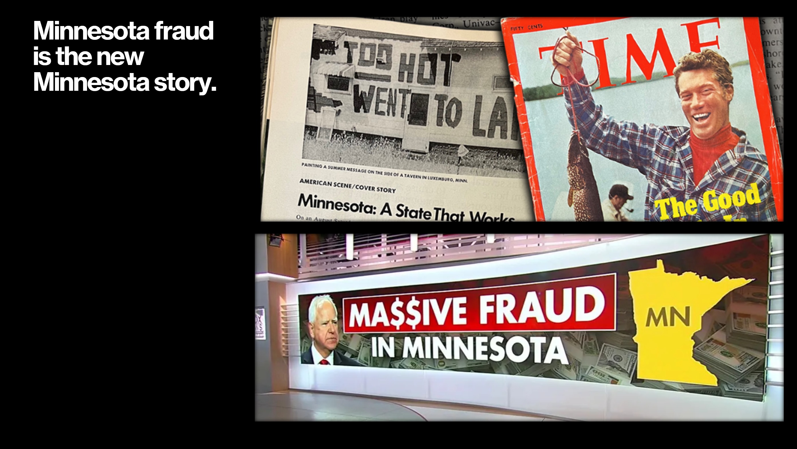 Minnesota history and television-news collage supplied by the site owner