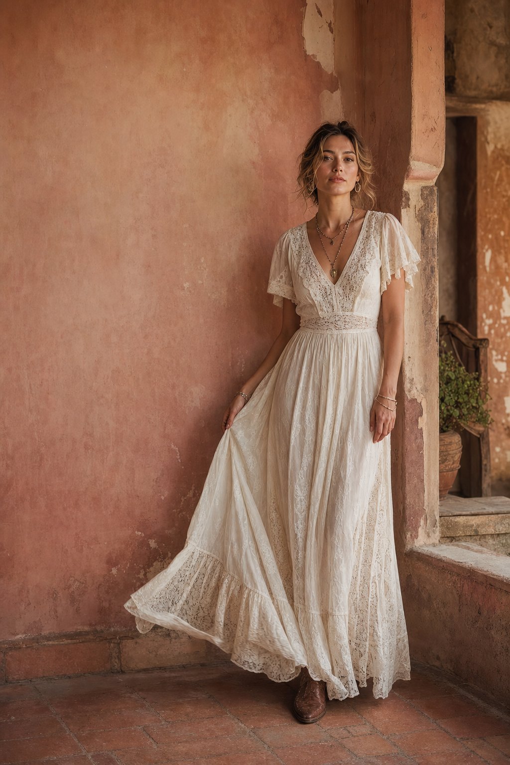 Warm romantic vintage fashion