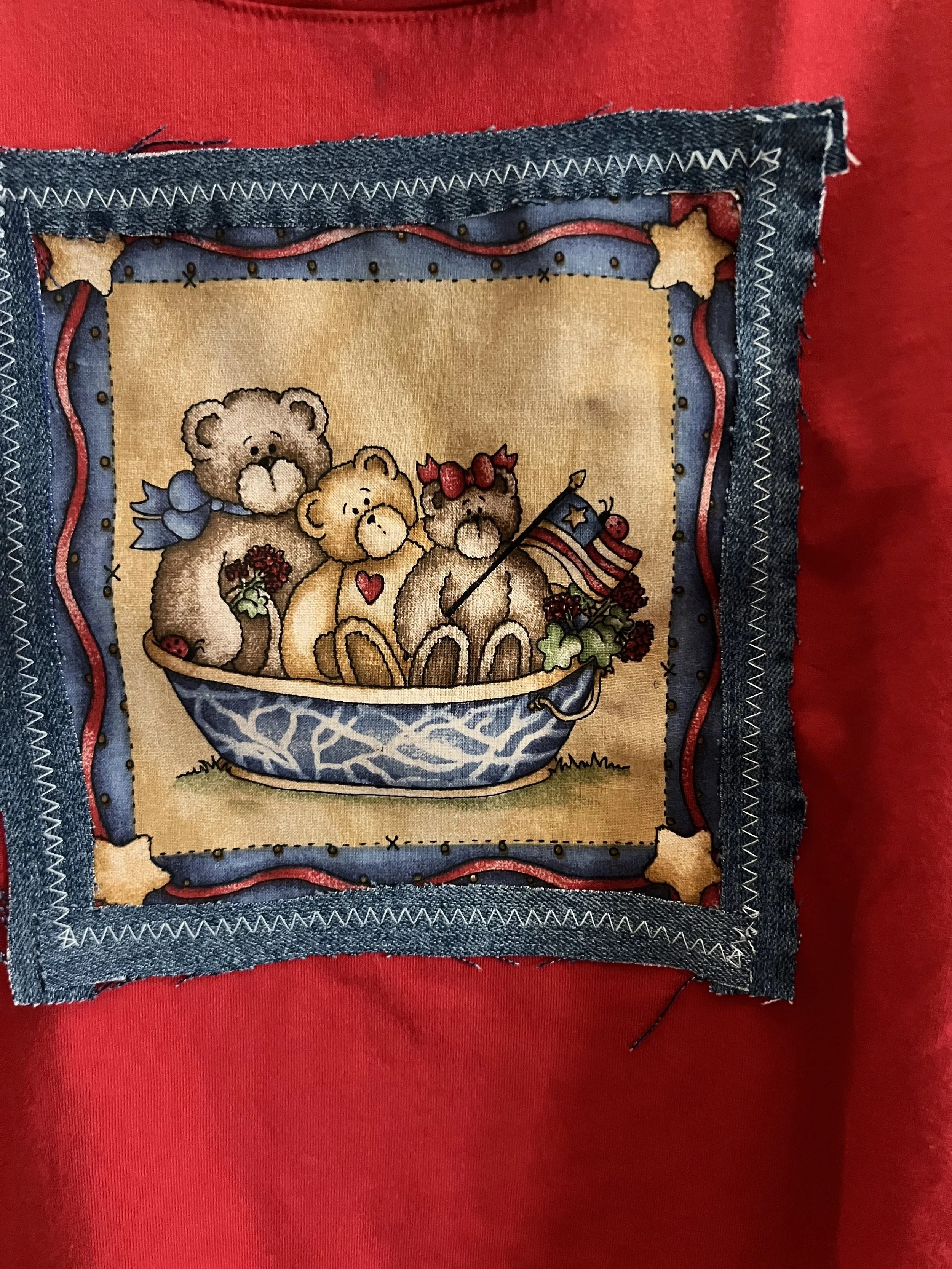 Reworked Women's Tshirt Americana July 4th Spirit Size: XL