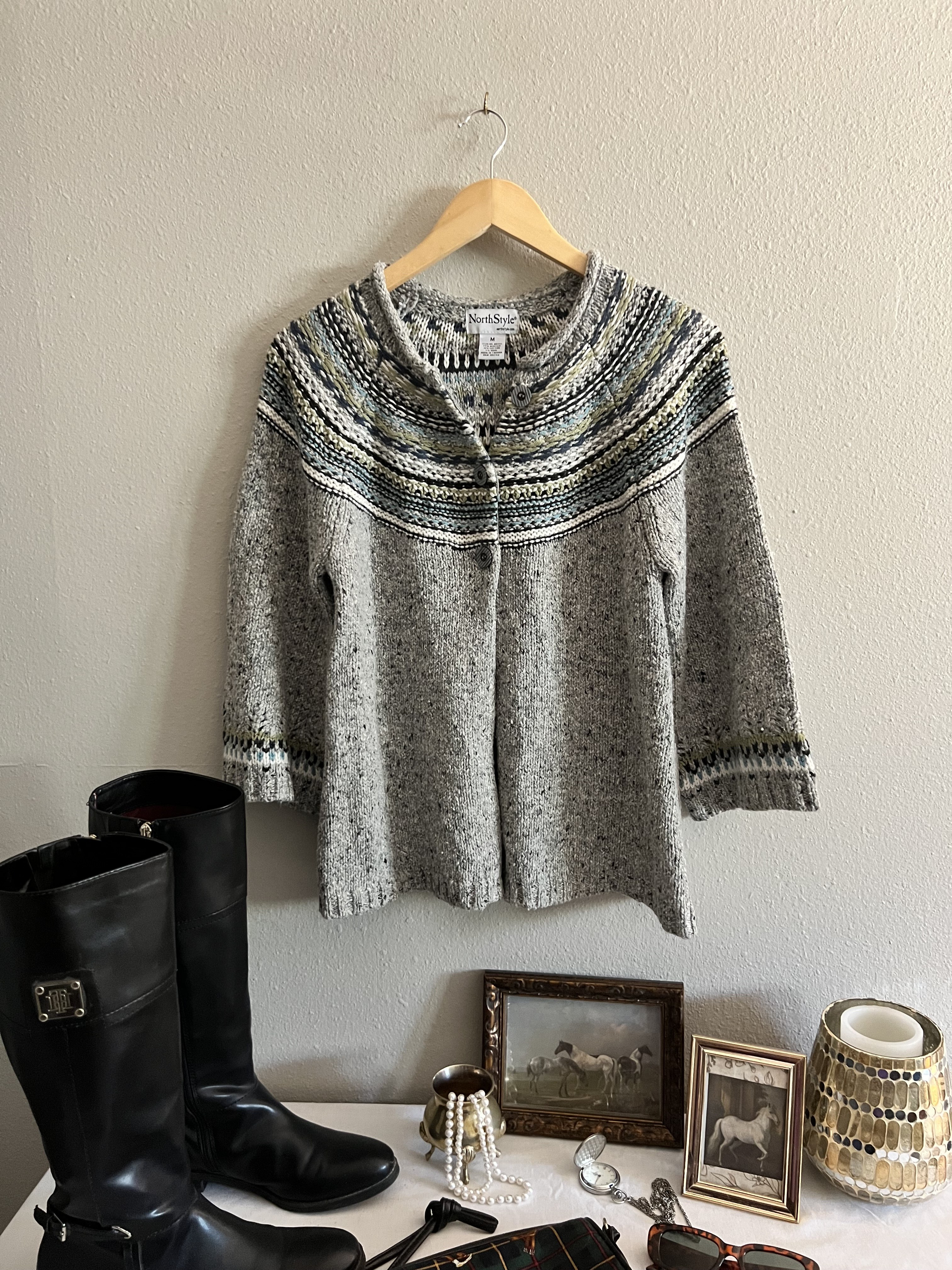 Vintage Grandma Core Sweater | Cozy Cottagecore Knit | Soft Retro Granny Chic Cardigan Size: Large