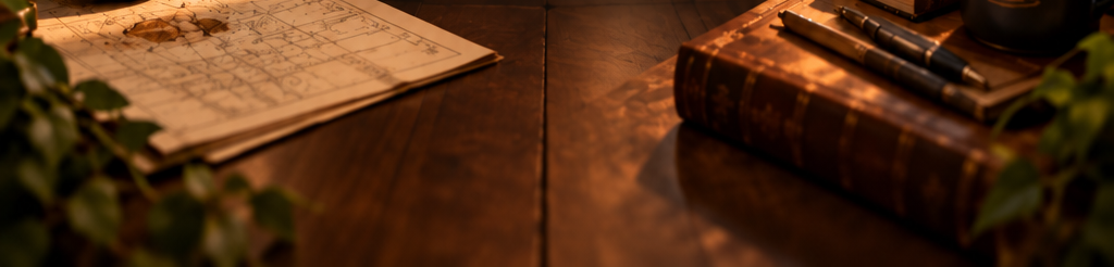 Books, a map, and a mug in the library.